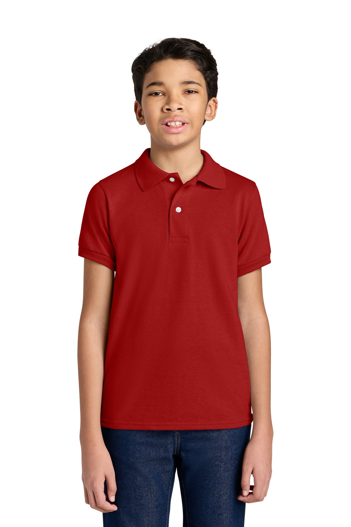 Custom logo Jerzees® Youth Dri-Power® Sport Shirt 437B in True Red