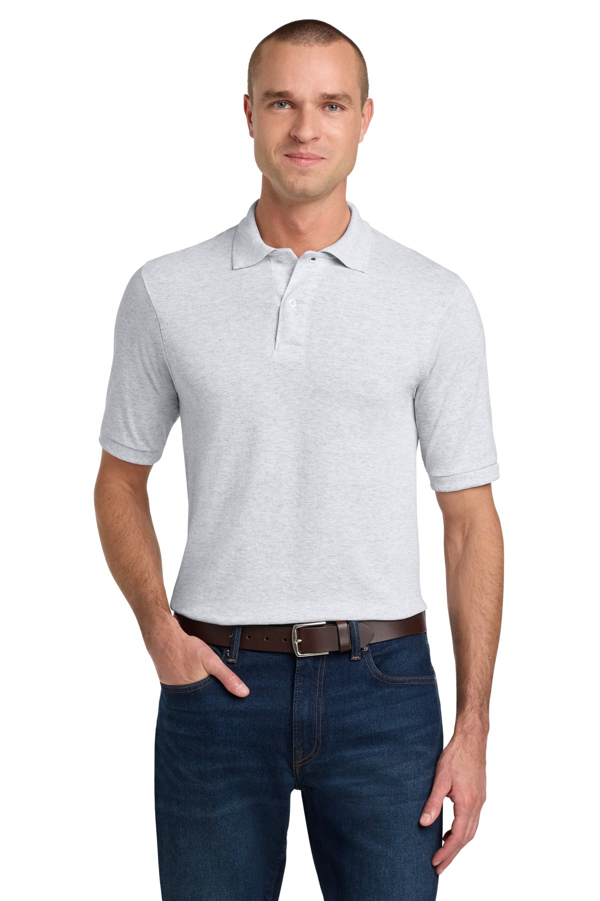 Custom logo Jerzees® Dri-Power® Sport Shirt. 437M in Ash