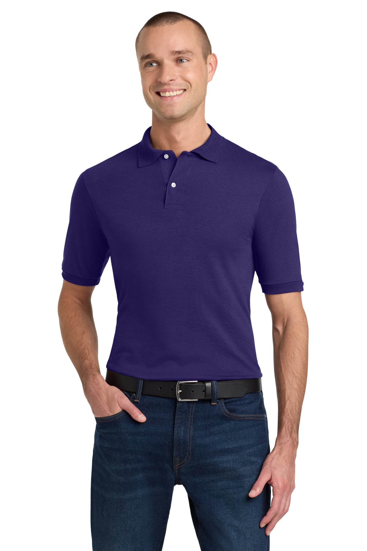 Custom logo Jerzees® Dri-Power® Sport Shirt. 437M in Deep Purple