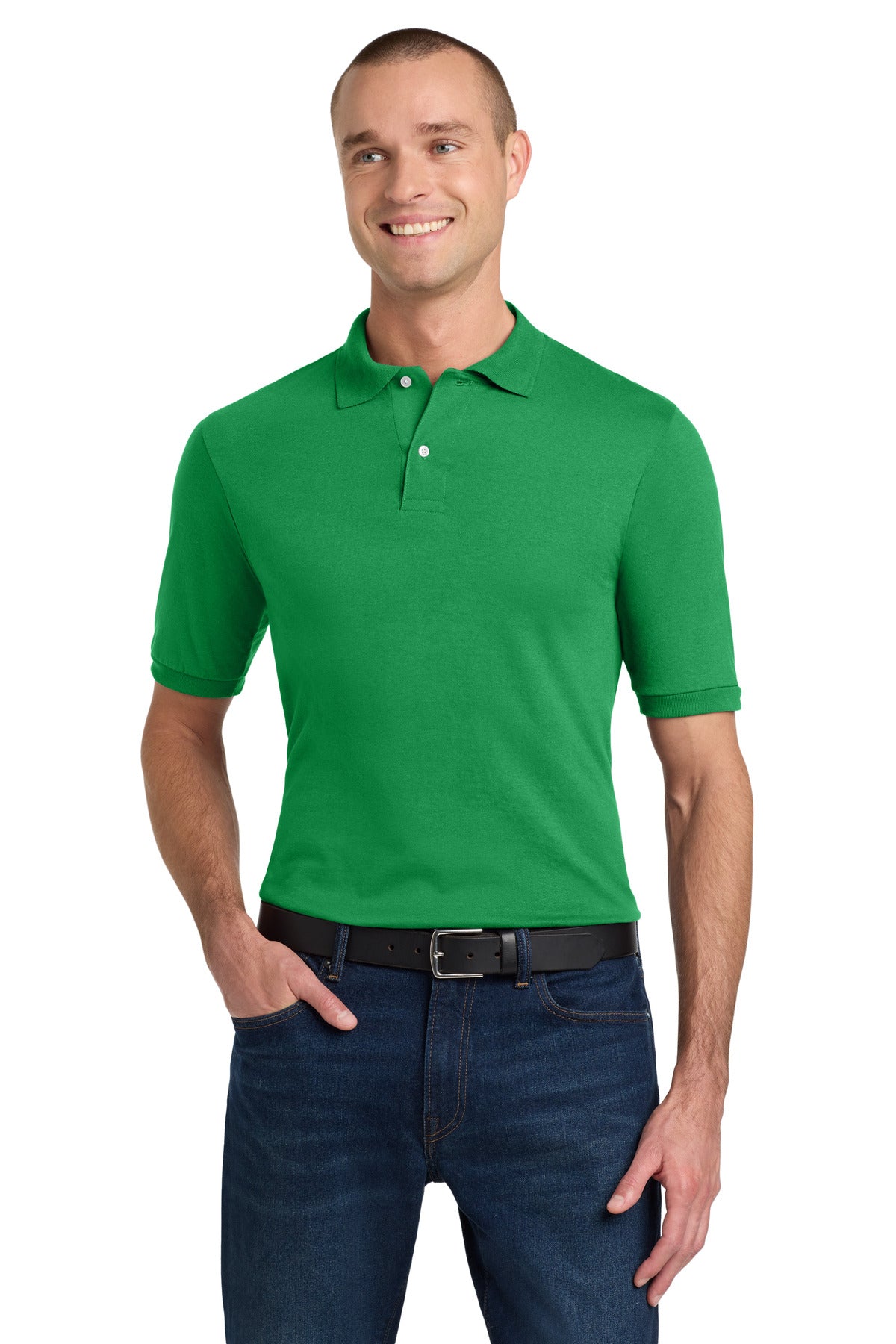 Custom logo Jerzees® Dri-Power® Sport Shirt. 437M in Kelly