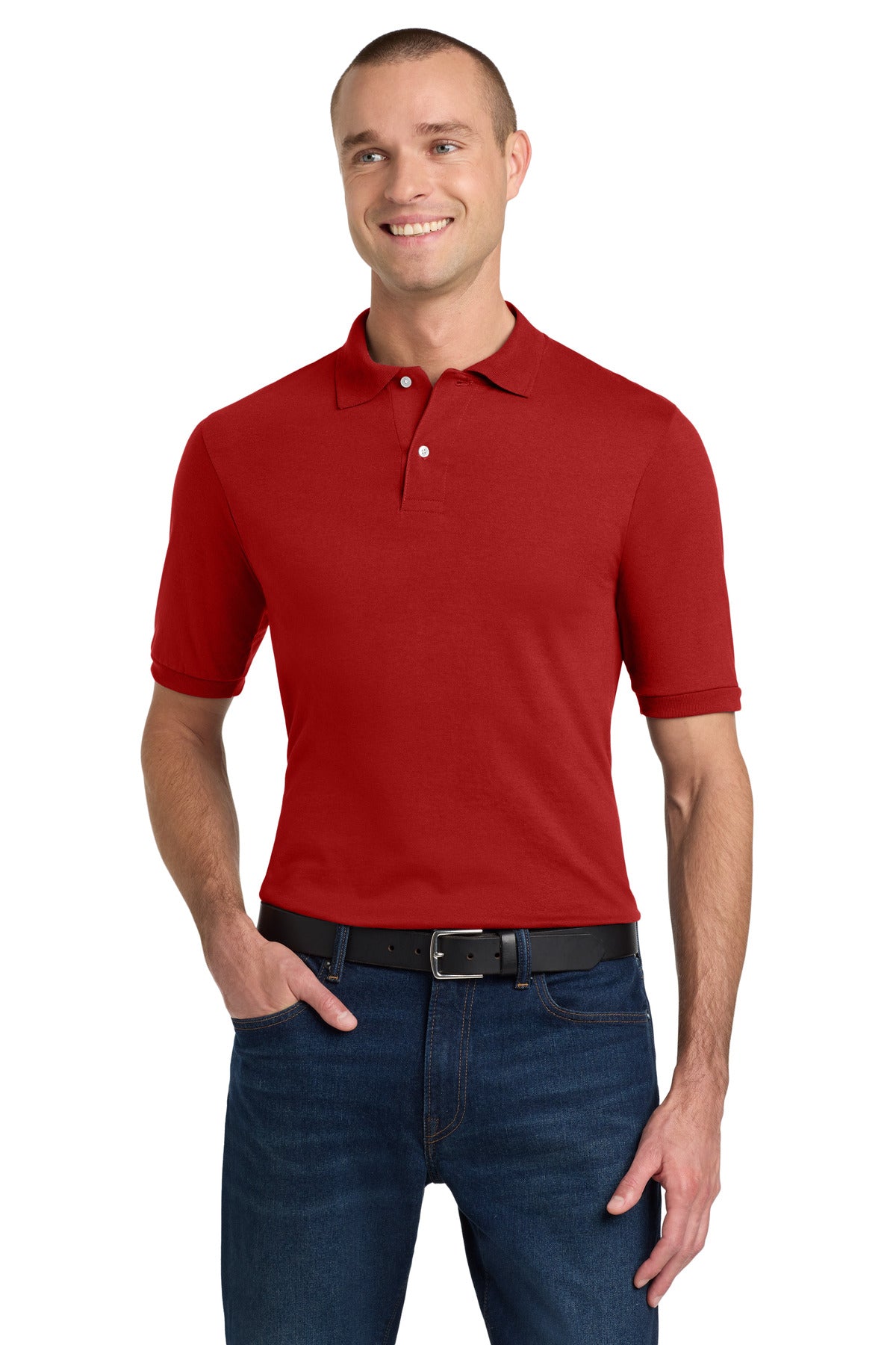 Custom logo Jerzees® Dri-Power® Sport Shirt. 437M in True Red