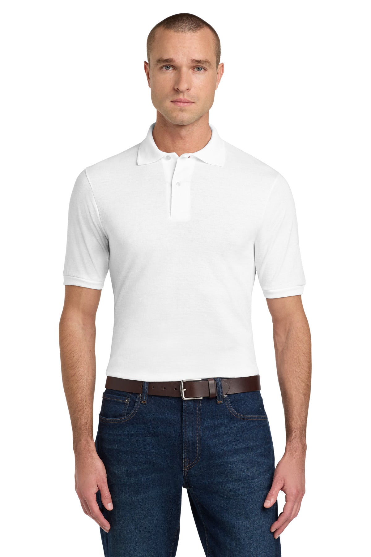 Custom logo Jerzees® Dri-Power® Sport Shirt. 437M in White