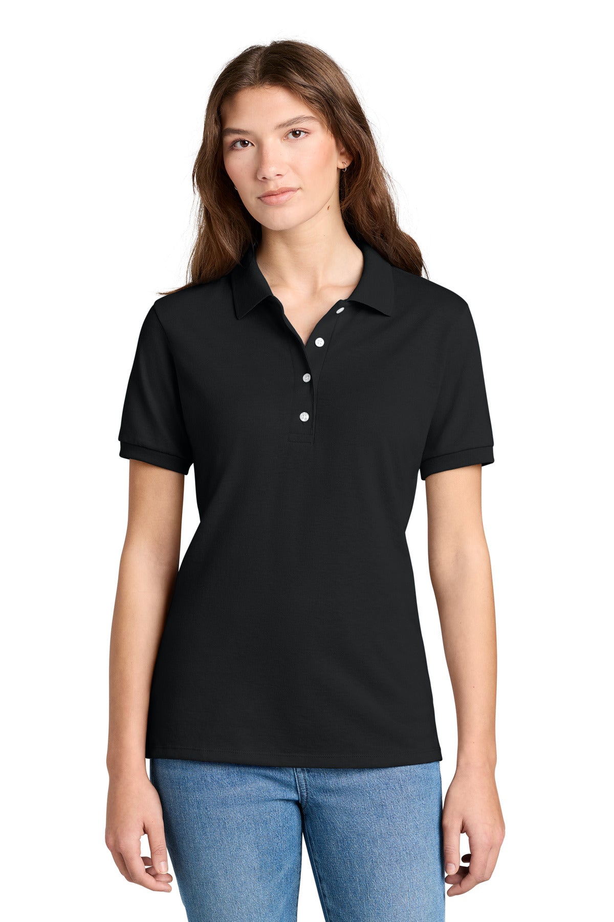 Custom logo Jerzees® Women's Dri-Power® Sport Shirt 437W in Black