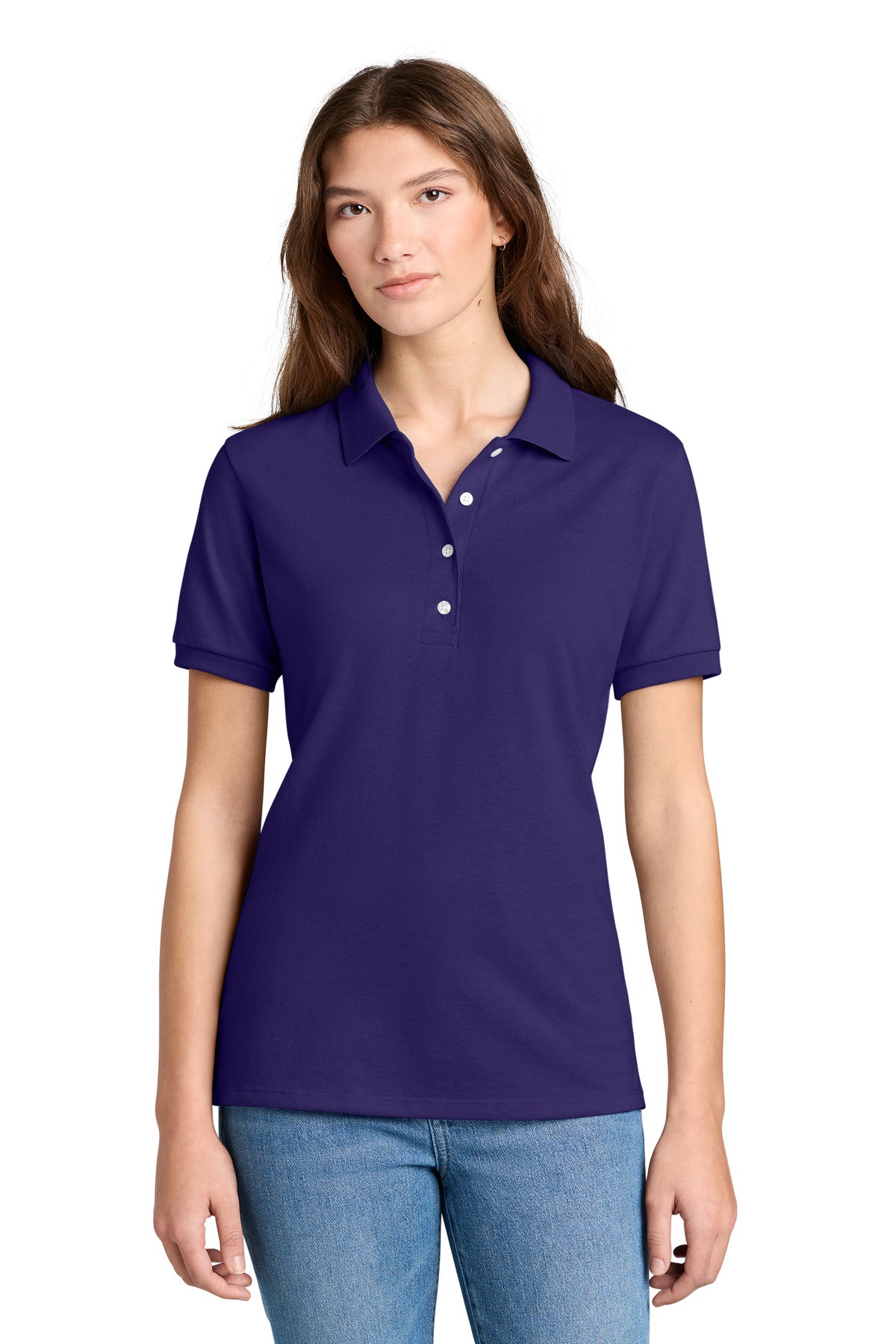 Custom logo Jerzees® Women's Dri-Power® Sport Shirt 437W in Deep Purple