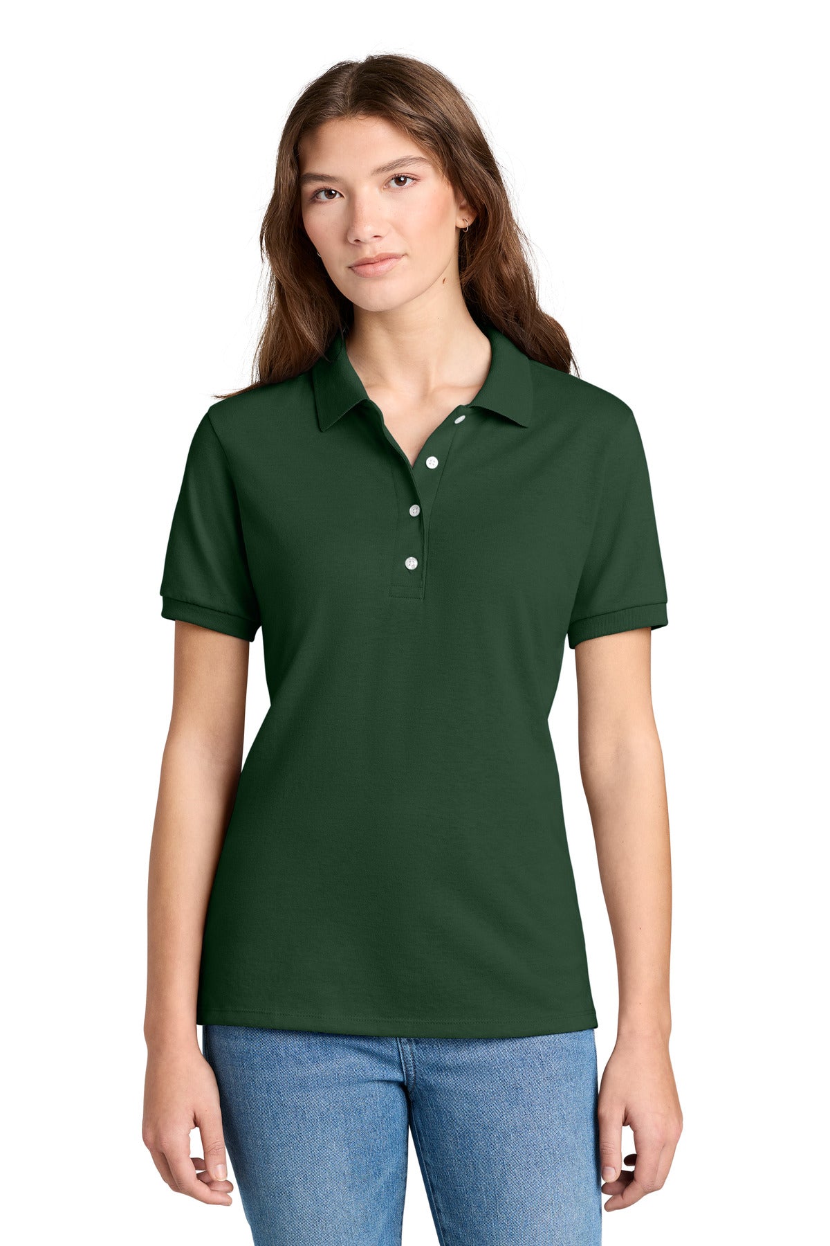 Custom logo Jerzees® Women's Dri-Power® Sport Shirt 437W in Forest Green