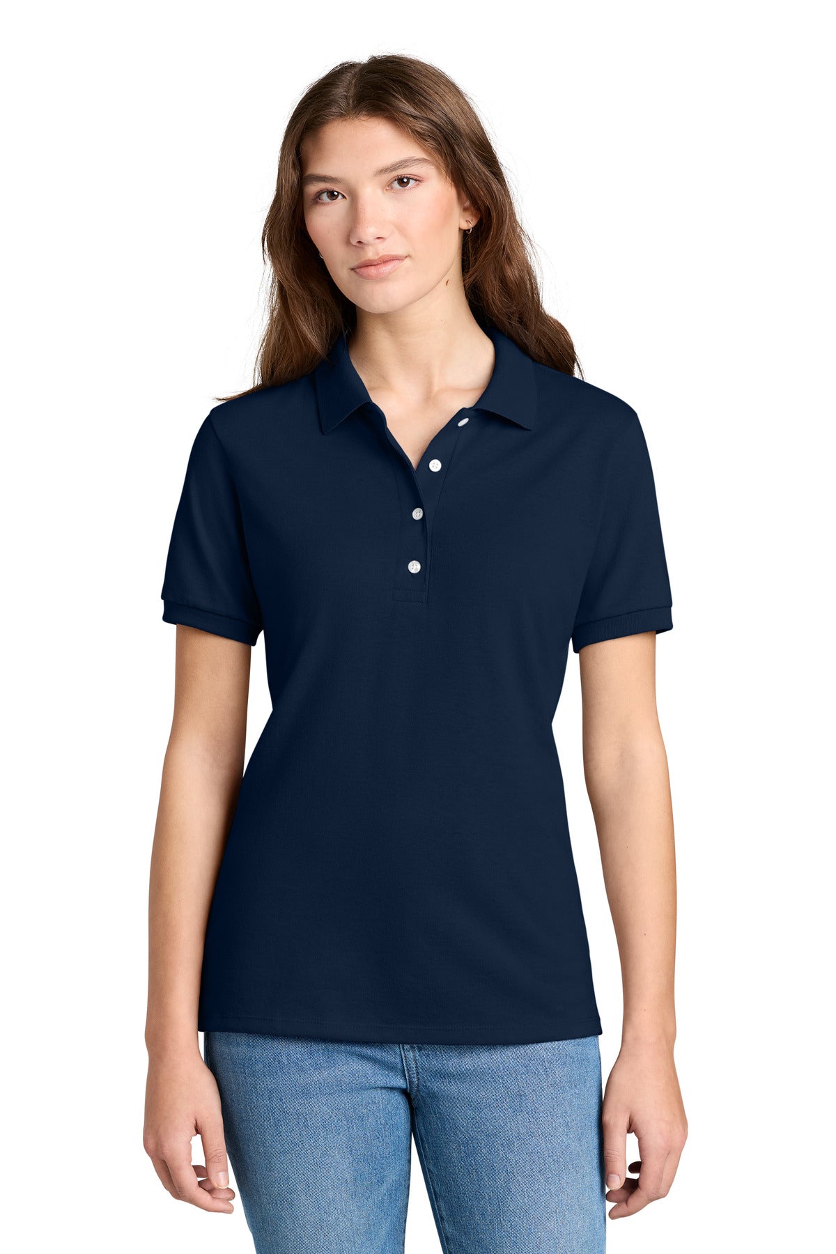 Custom logo Jerzees® Women's Dri-Power® Sport Shirt 437W in J. Navy