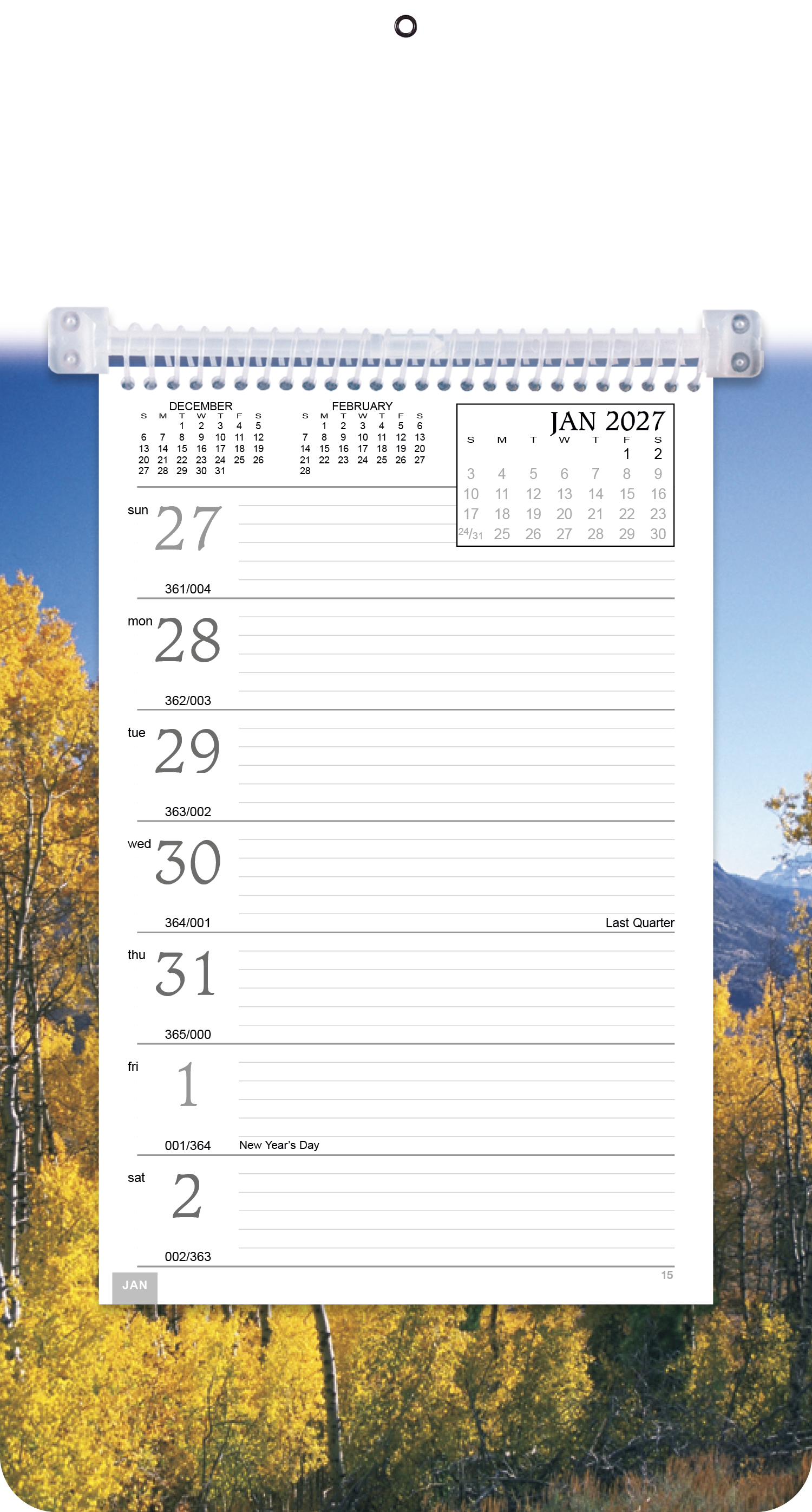 Full-Color Weekly Memo Calendar