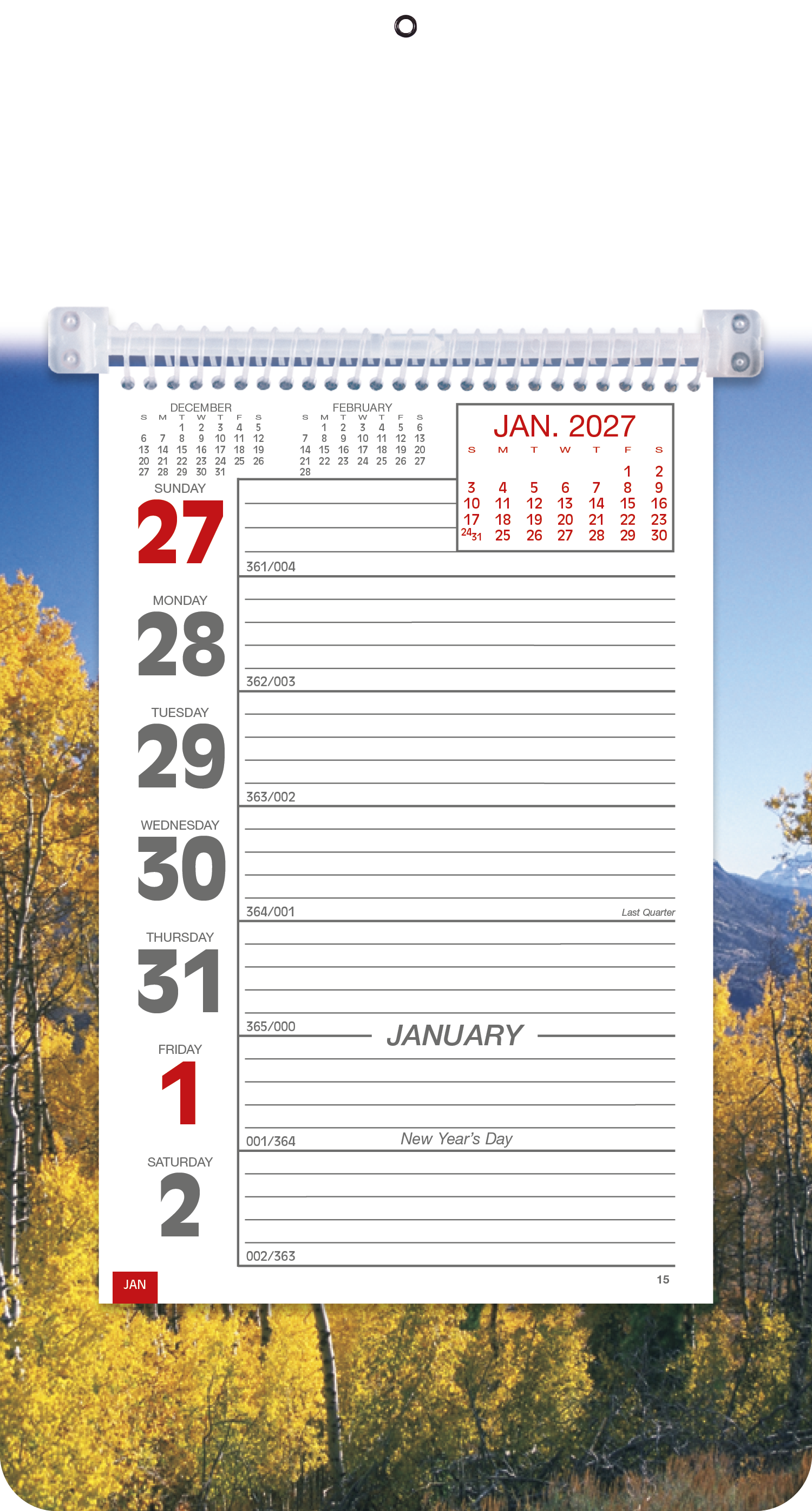 Full-Color Weekly Memo Calendar
