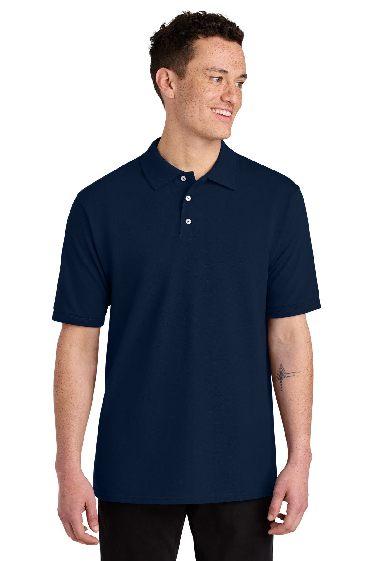 Custom logo Jerzees® Unisex Premium Ring Spun Cotton Pique Sport Shirt 443M in J. Navy