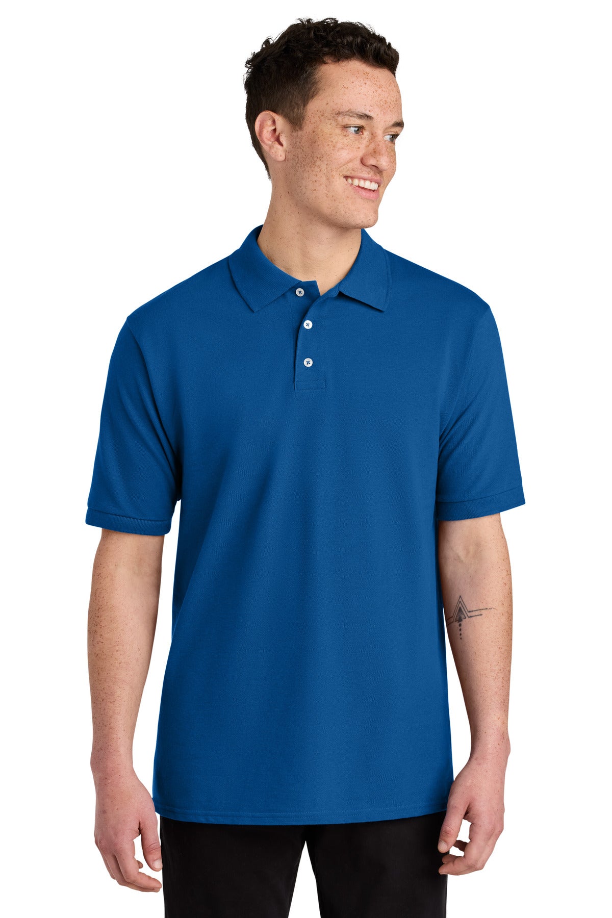 Custom logo Jerzees® Unisex Premium Ring Spun Cotton Pique Sport Shirt 443M in Royal