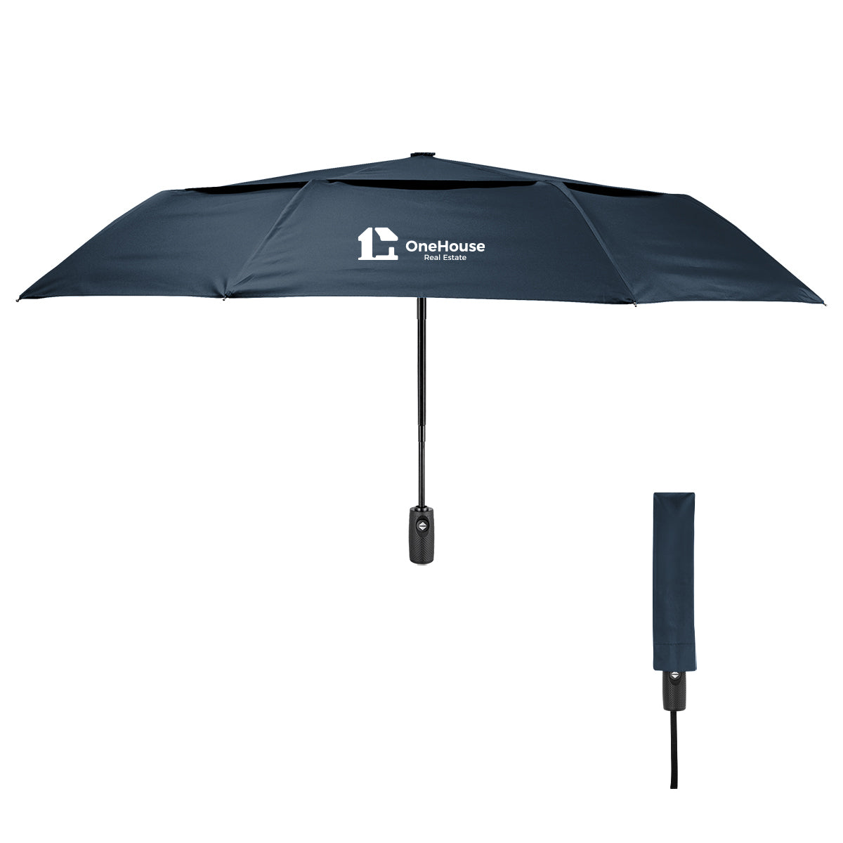 42" Arc Telescopic Wind Resistant Umbrella With 100% rPET Canopy