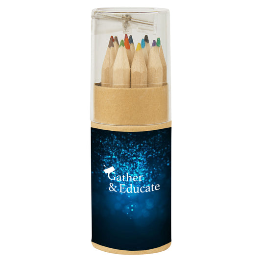 Custom logo 12-Piece Colored Pencil Set In Tube With Sharpener