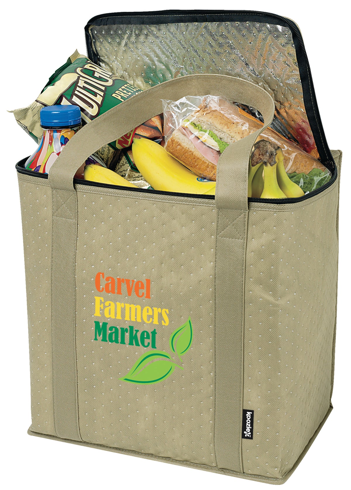 Custom logo Zippered Insulated Grocery Tote