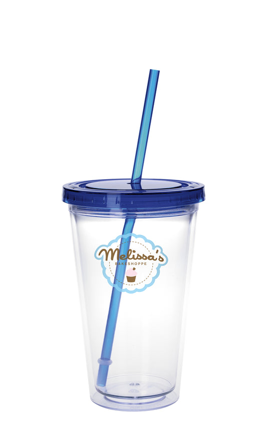 Clear Tumbler with Colored Lid - 18 oz.