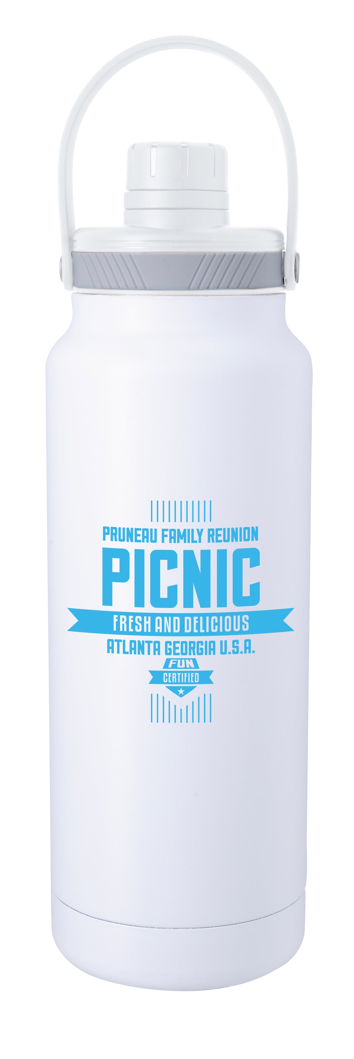 Custom logo Energetic Vacuum Sport Bottle with Hanger - 33 oz.