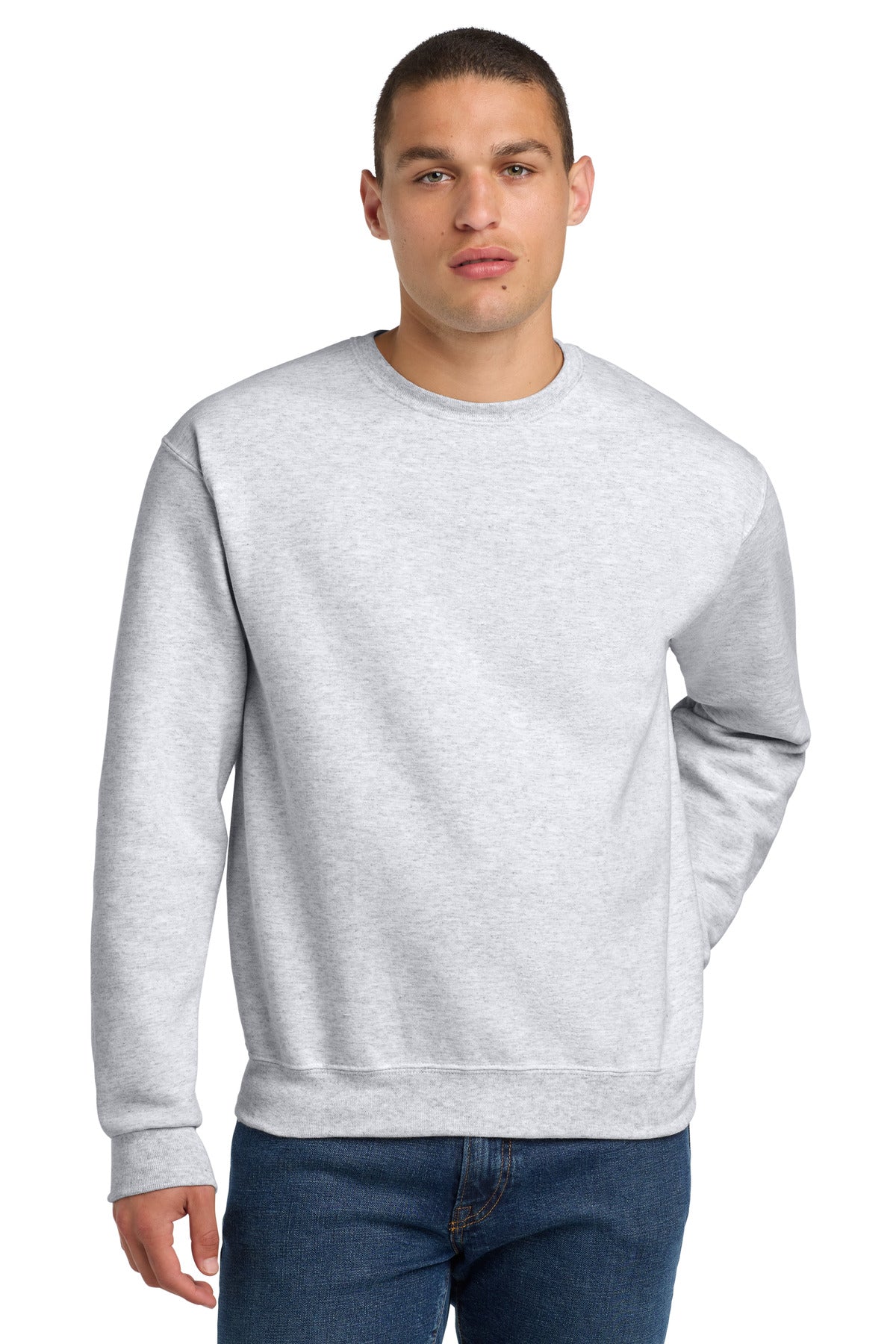 Custom logo Jerzees® Super Sweats® NuBlend® - Crewneck Sweatshirt.  4662M in Ash