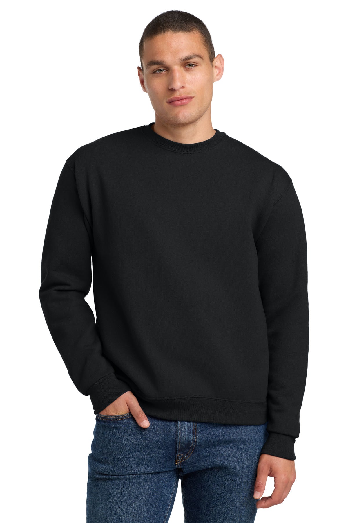 Custom logo Jerzees® Super Sweats® NuBlend® - Crewneck Sweatshirt.  4662M in Black