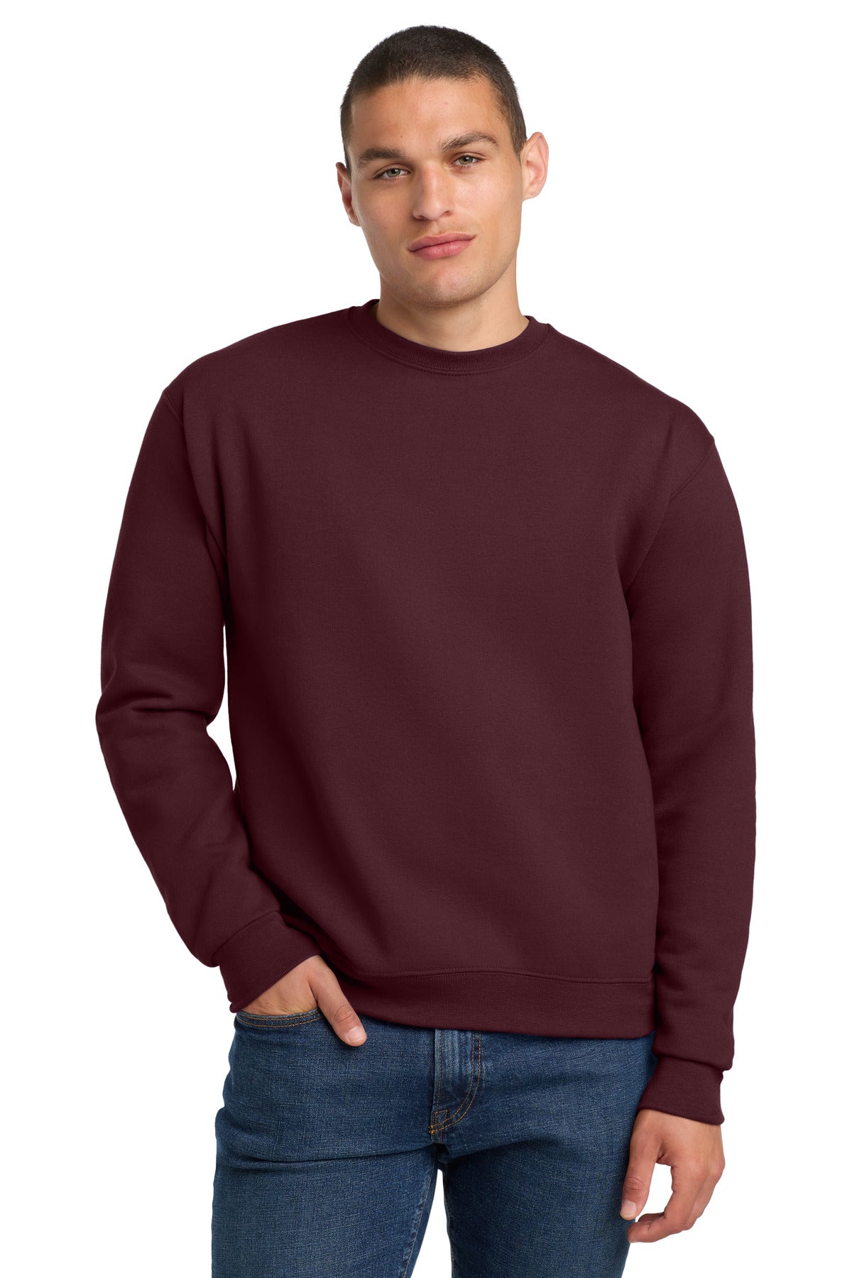 Custom logo Jerzees® Super Sweats® NuBlend® - Crewneck Sweatshirt.  4662M in Maroon