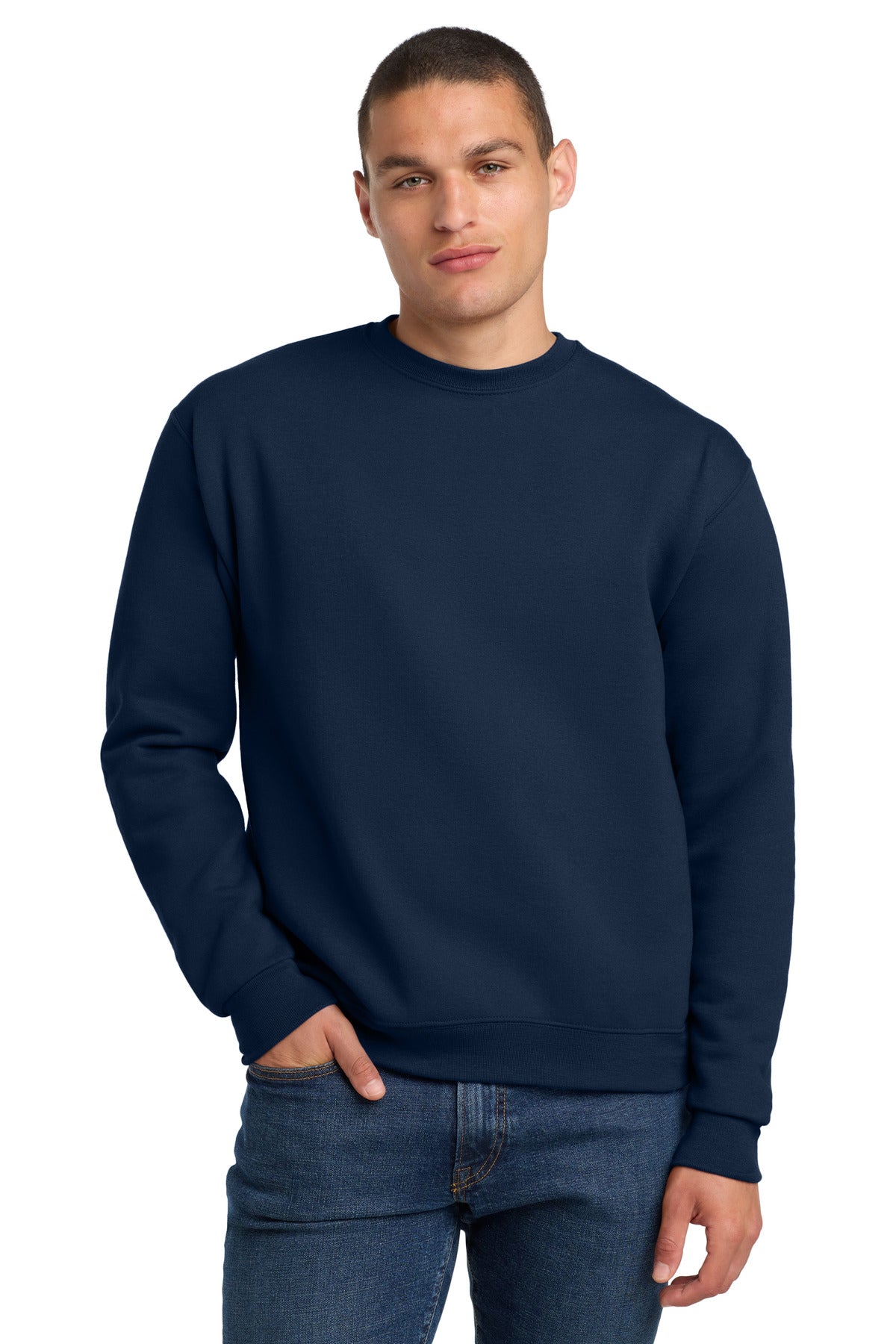 Custom logo Jerzees® Super Sweats® NuBlend® - Crewneck Sweatshirt.  4662M in J. Navy