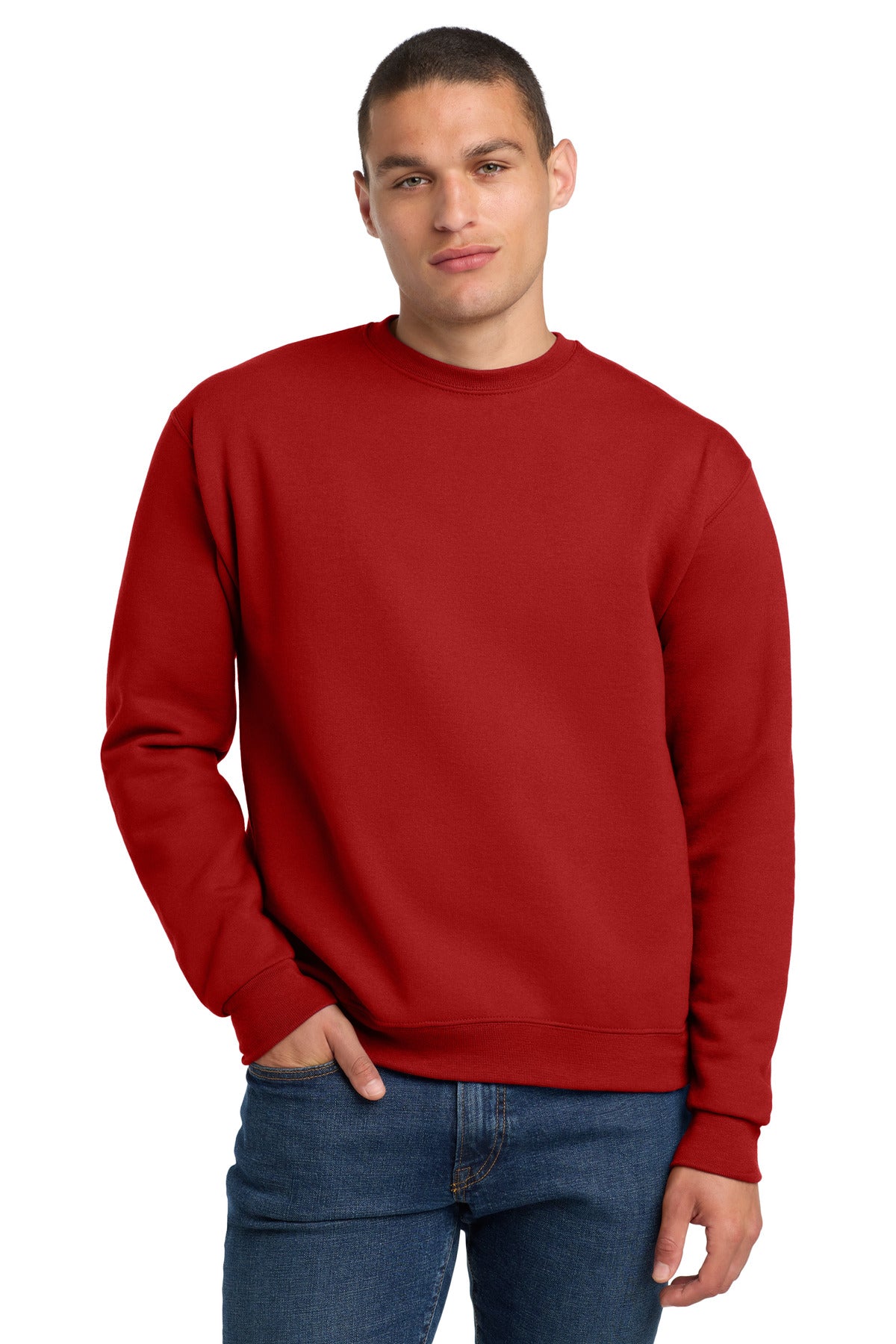 Custom logo Jerzees® Super Sweats® NuBlend® - Crewneck Sweatshirt.  4662M in True Red