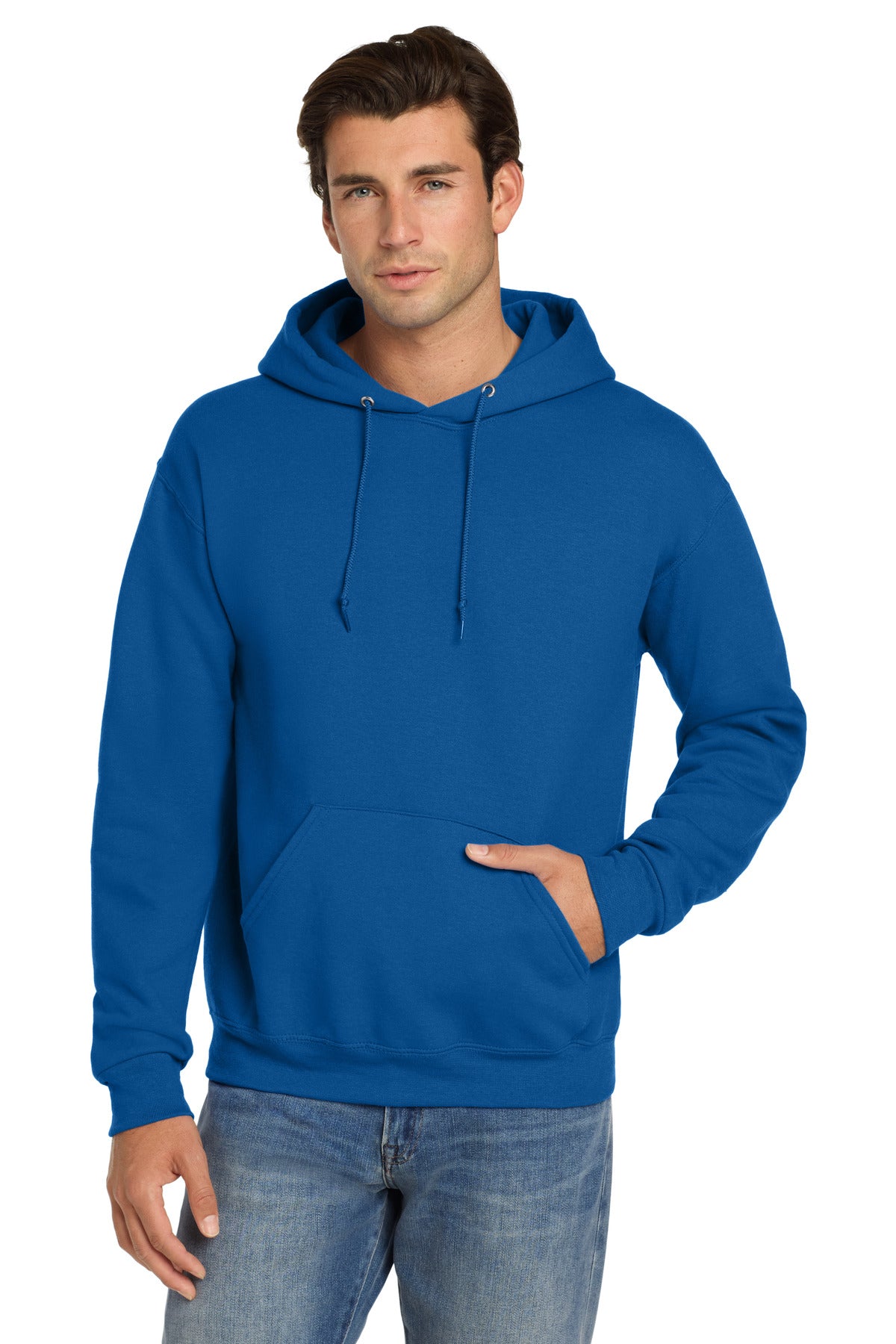 Custom logo Jerzees® Super Sweats® NuBlend® - Pullover Hooded Sweatshirt.  4997M in Royal