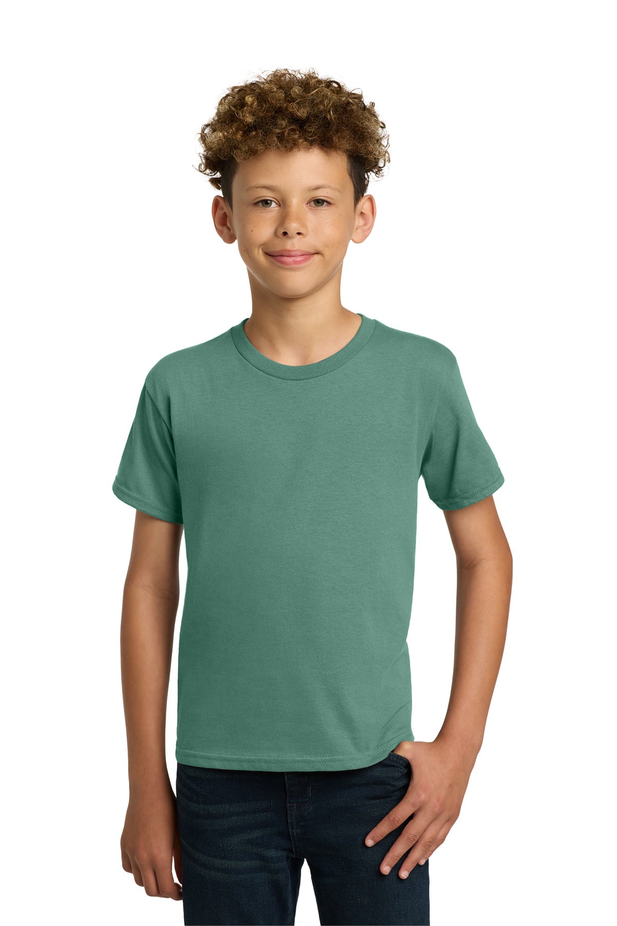 Custom logo Gildan® - Youth  Heavy Cotton™ 100% Cotton T-Shirt.  5000B in Aquatic