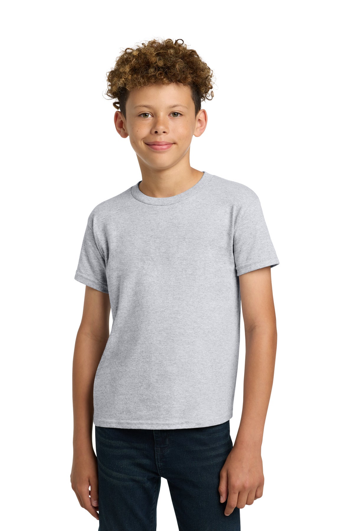 Custom logo Gildan® - Youth  Heavy Cotton™ 100% Cotton T-Shirt.  5000B in Ash