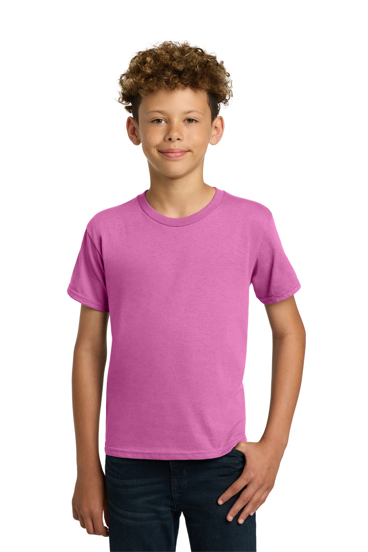 Custom logo Gildan® - Youth  Heavy Cotton™ 100% Cotton T-Shirt.  5000B in Azalea