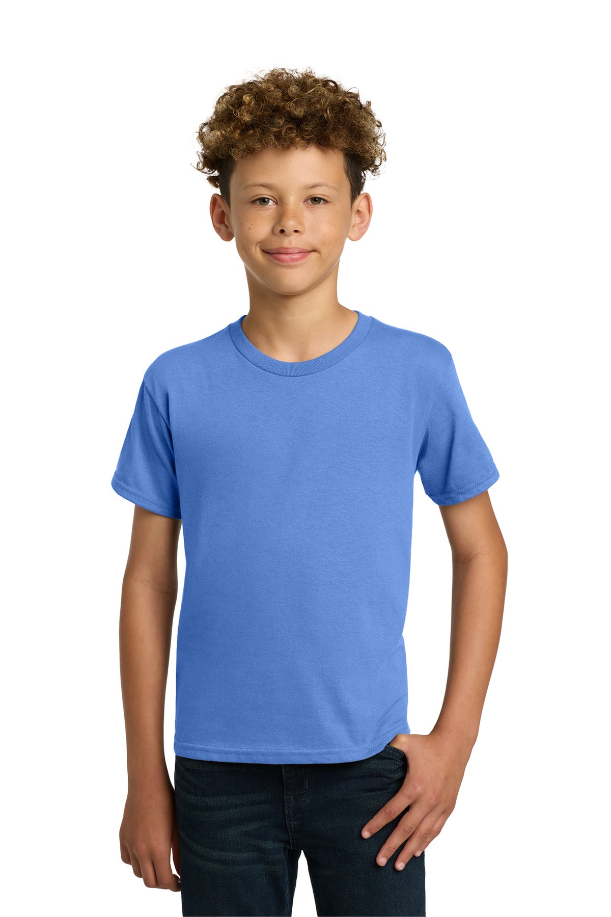 Custom logo Gildan® - Youth  Heavy Cotton™ 100% Cotton T-Shirt.  5000B in Carolina Blue