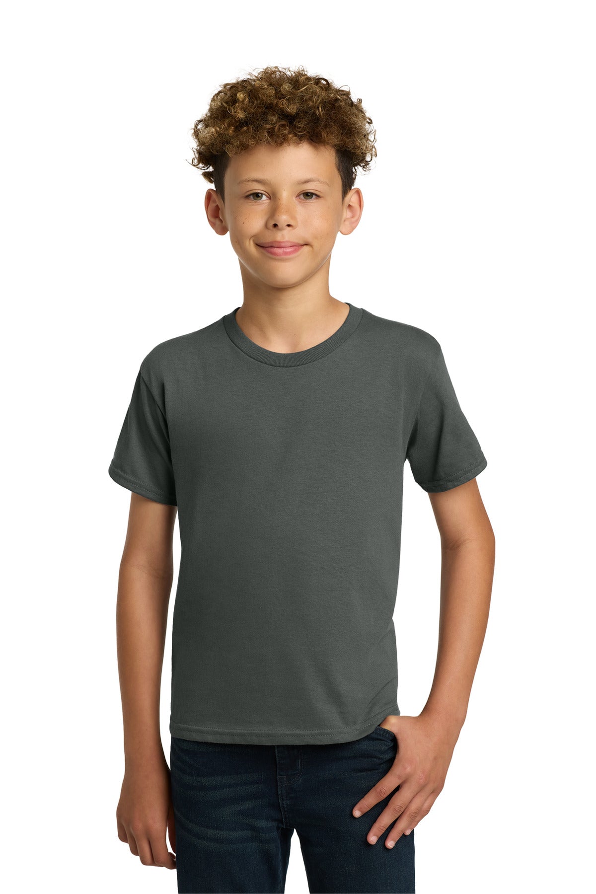 Custom logo Gildan® - Youth  Heavy Cotton™ 100% Cotton T-Shirt.  5000B in Charcoal