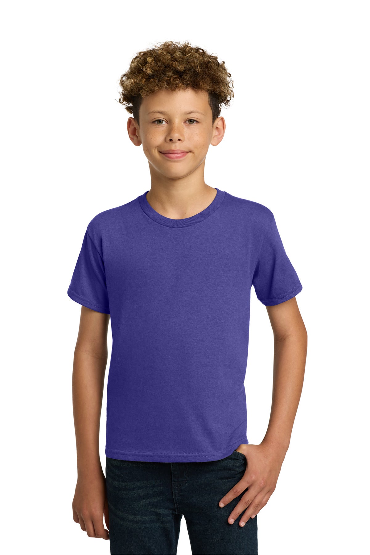 Custom logo Gildan® - Youth  Heavy Cotton™ 100% Cotton T-Shirt.  5000B in Cobalt