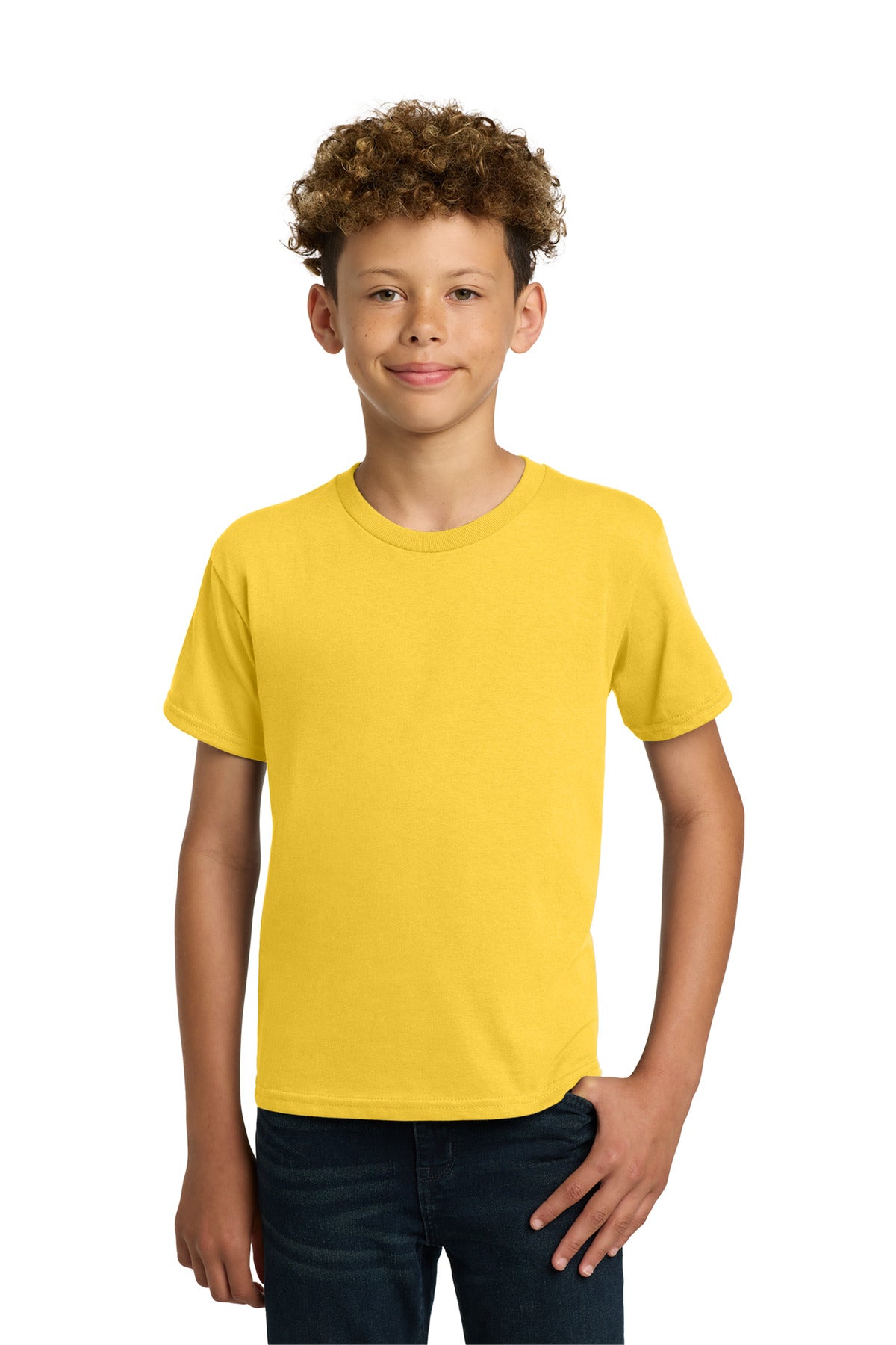Custom logo Gildan® - Youth  Heavy Cotton™ 100% Cotton T-Shirt.  5000B in Daisy