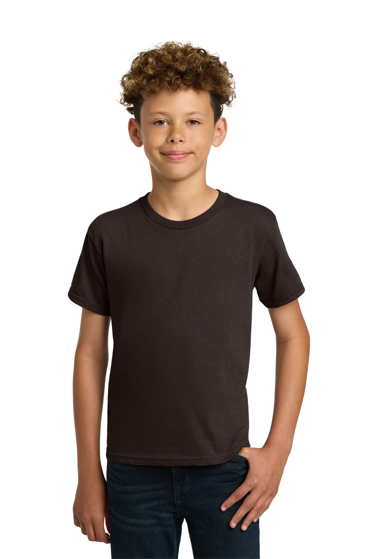 Custom logo Gildan® - Youth  Heavy Cotton™ 100% Cotton T-Shirt.  5000B in Dark Chocolate
