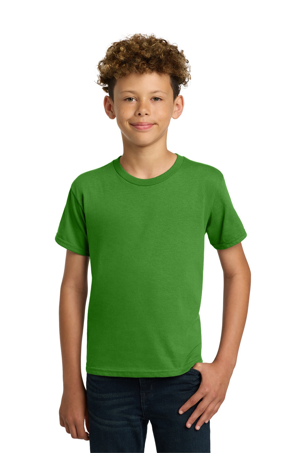 Custom logo Gildan® - Youth  Heavy Cotton™ 100% Cotton T-Shirt.  5000B in Electric Green