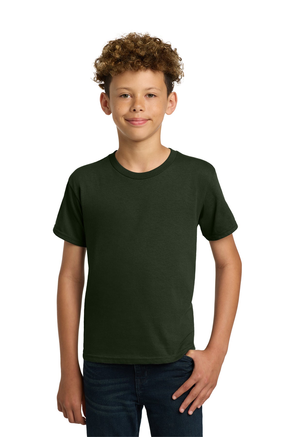 Custom logo Gildan® - Youth  Heavy Cotton™ 100% Cotton T-Shirt.  5000B in Forest