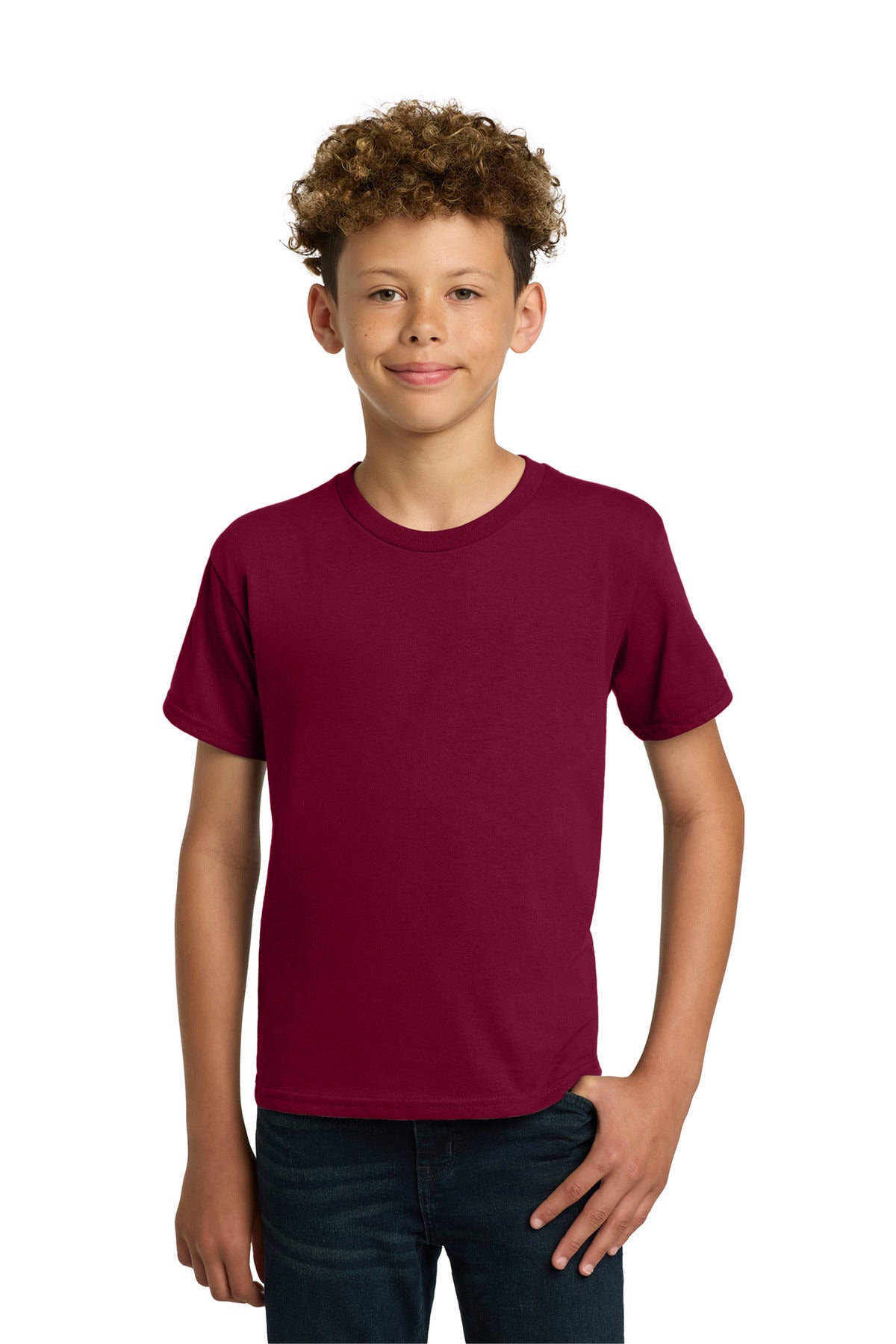 Custom logo Gildan® - Youth  Heavy Cotton™ 100% Cotton T-Shirt.  5000B in Garnet