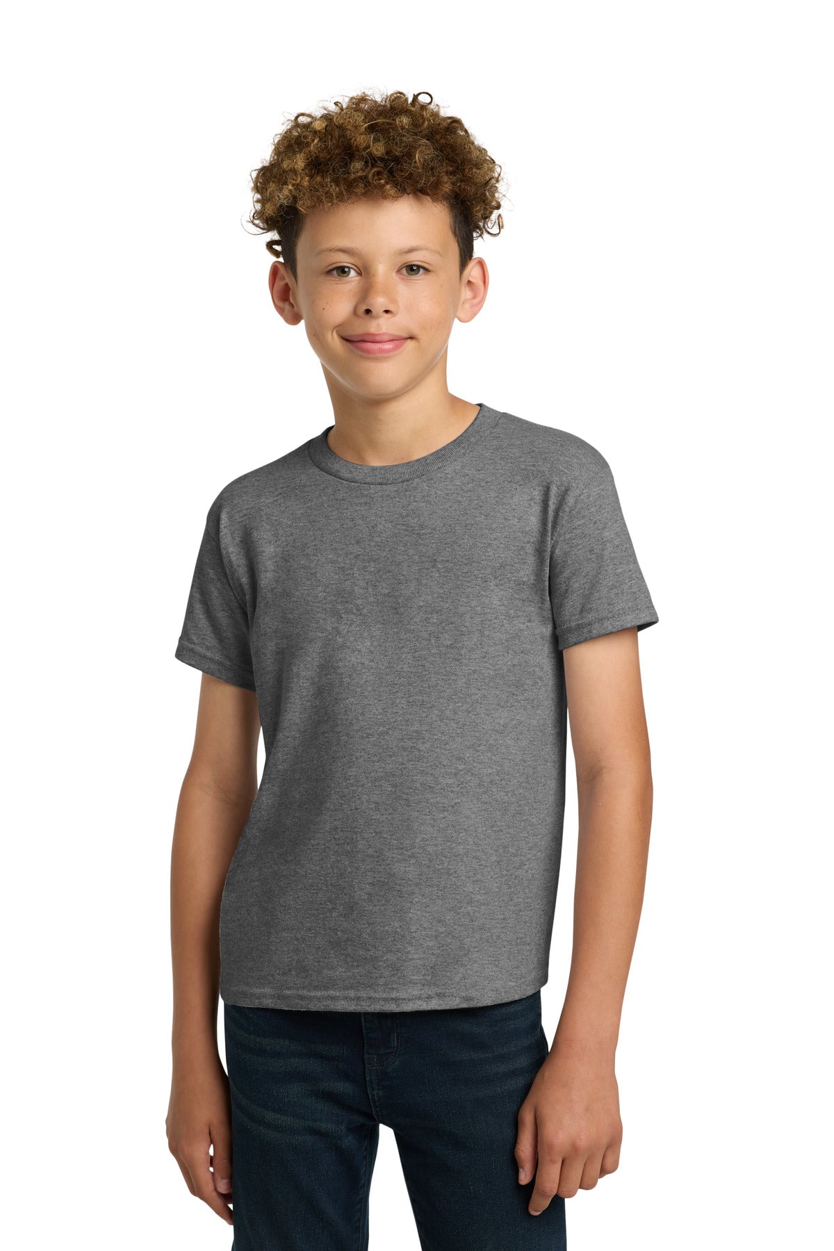 Custom logo Gildan® - Youth  Heavy Cotton™ 100% Cotton T-Shirt.  5000B in Graphite Heather