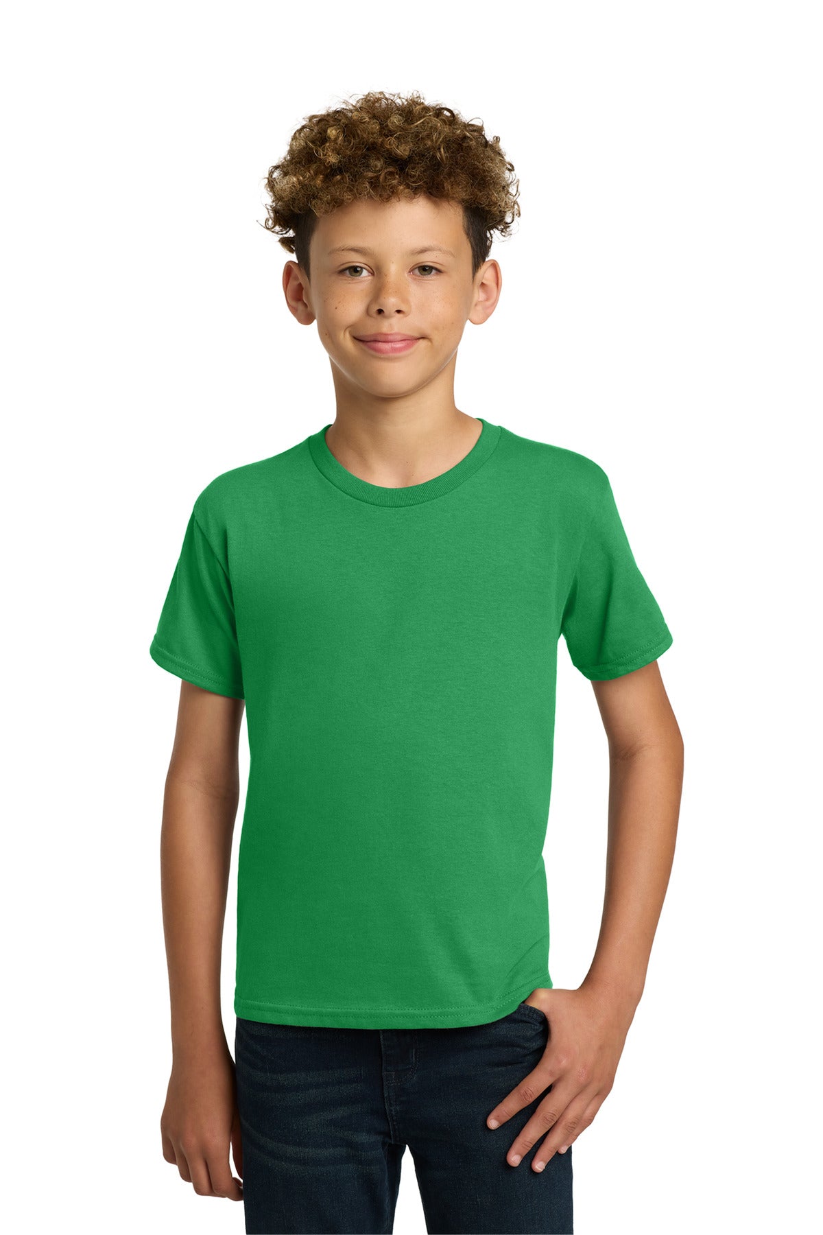 Custom logo Gildan® - Youth  Heavy Cotton™ 100% Cotton T-Shirt.  5000B in Irish Green