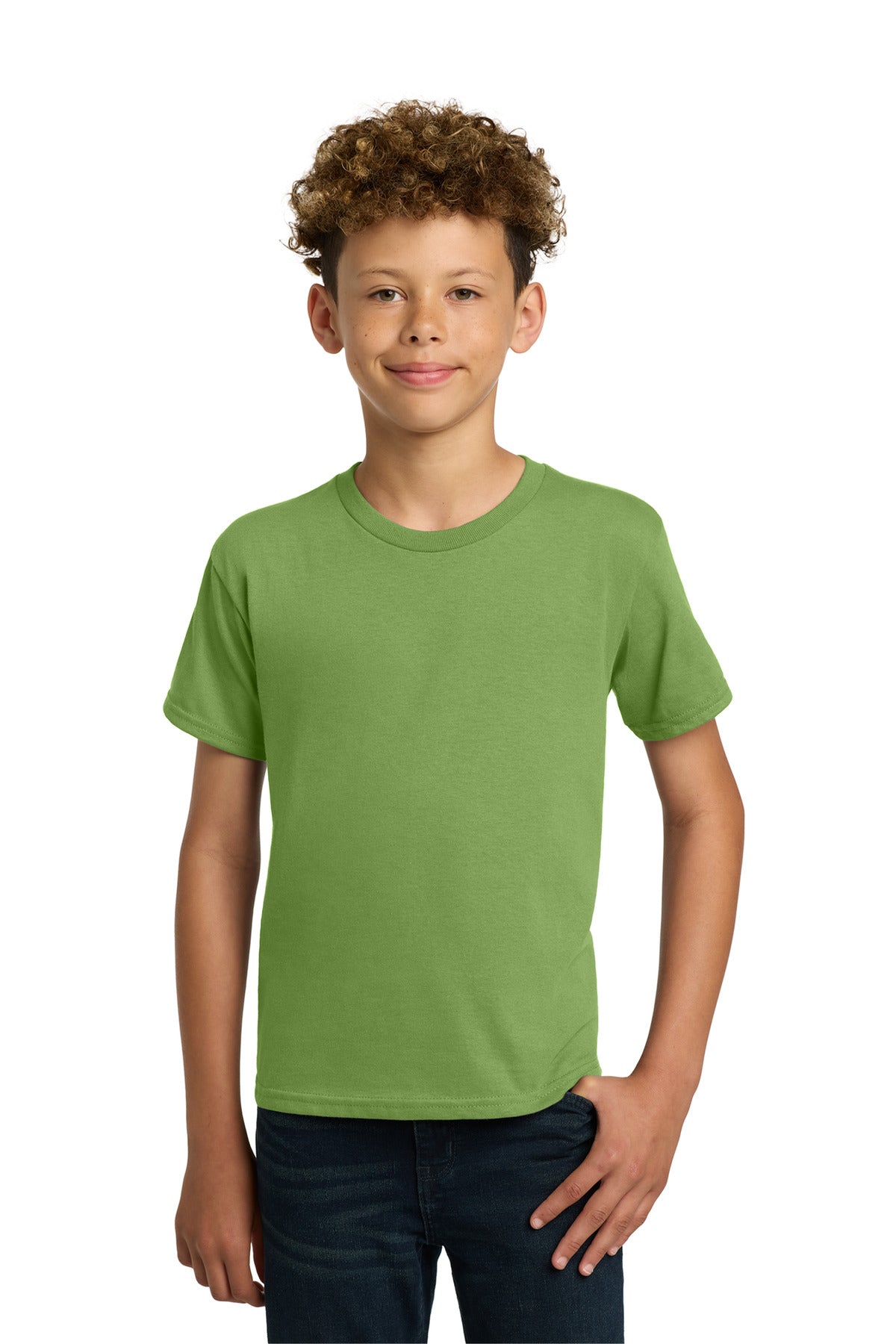 Custom logo Gildan® - Youth  Heavy Cotton™ 100% Cotton T-Shirt.  5000B in Kiwi