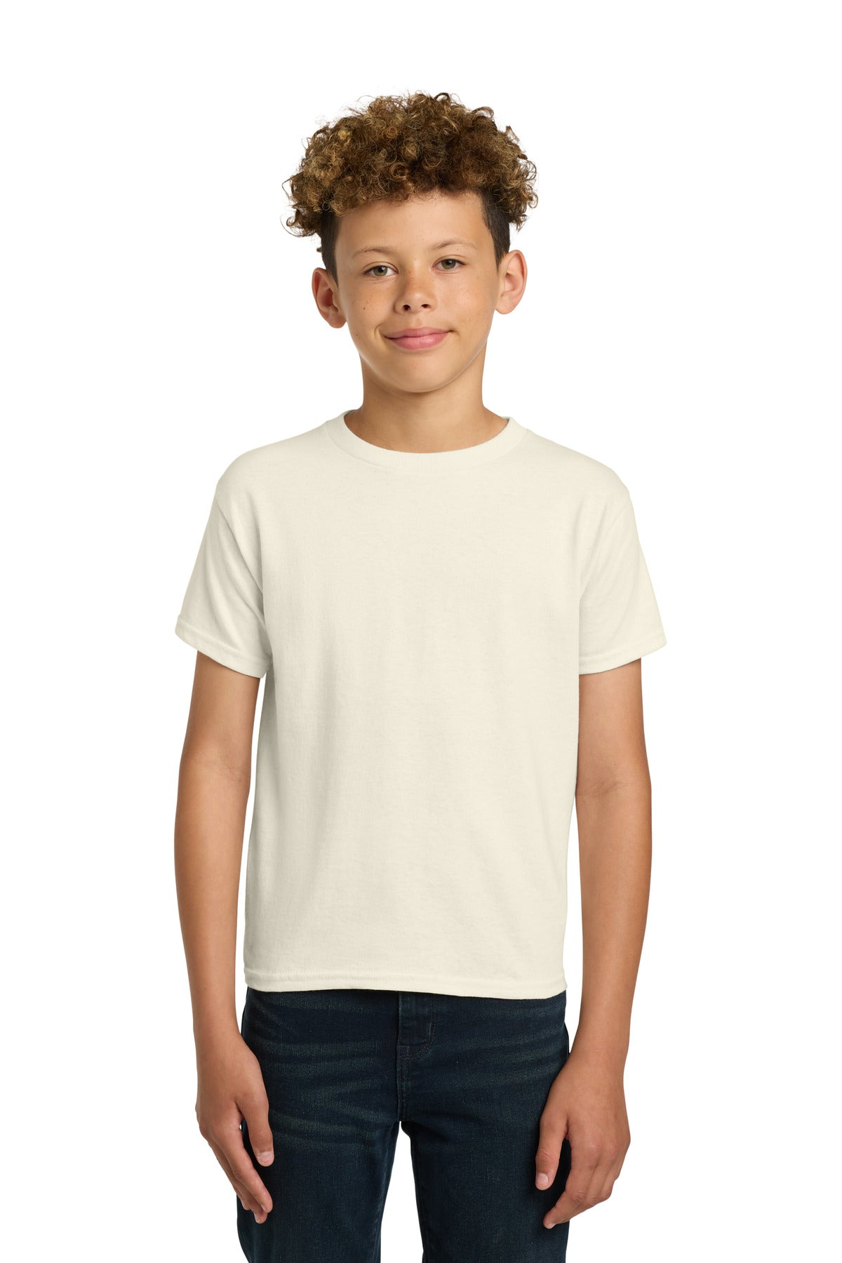 Custom logo Gildan® - Youth  Heavy Cotton™ 100% Cotton T-Shirt.  5000B in Natural