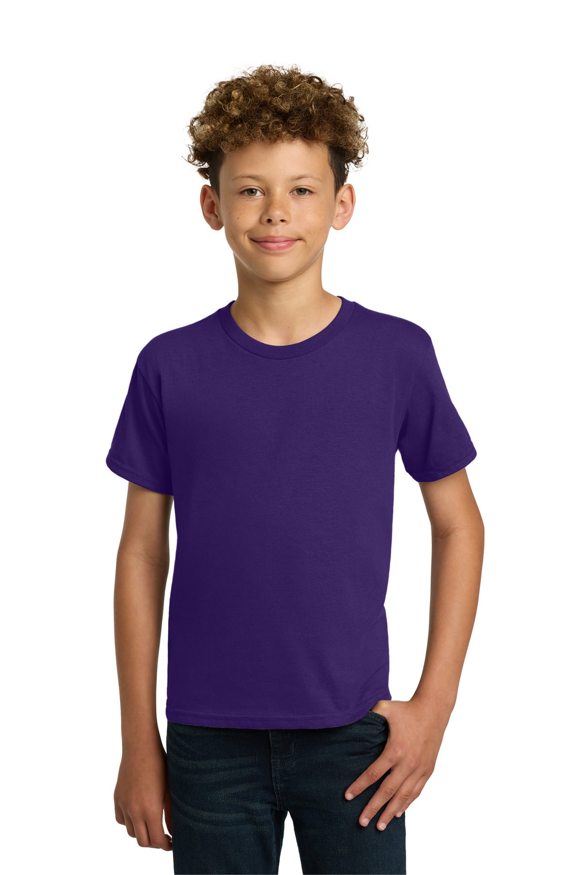 Custom logo Gildan® - Youth  Heavy Cotton™ 100% Cotton T-Shirt.  5000B in Purple