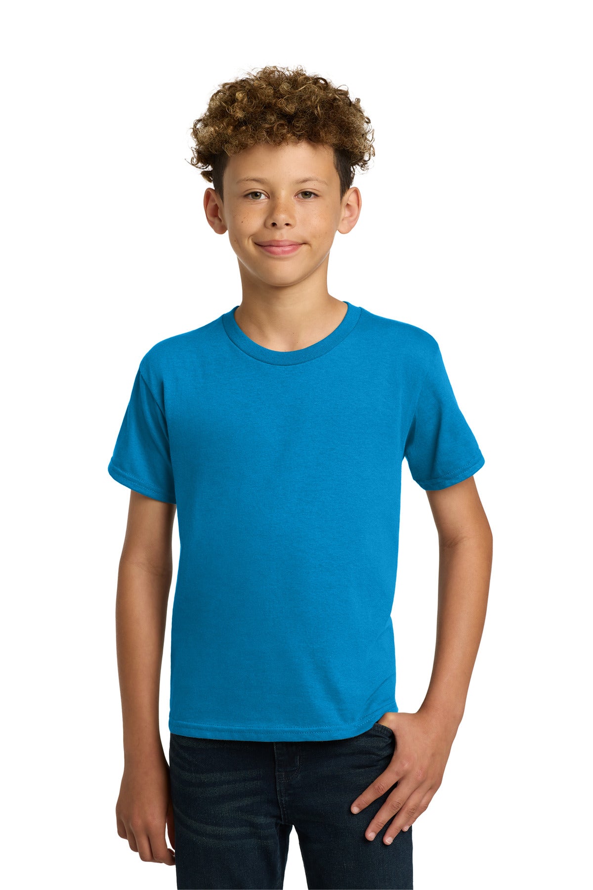 Custom logo Gildan® - Youth  Heavy Cotton™ 100% Cotton T-Shirt.  5000B in Sapphire