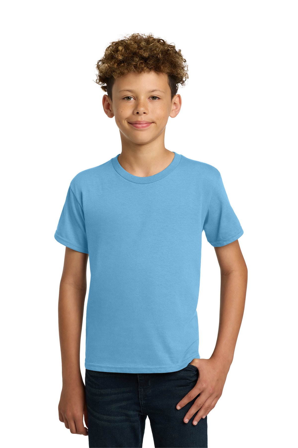 Custom logo Gildan® - Youth  Heavy Cotton™ 100% Cotton T-Shirt.  5000B in Sky