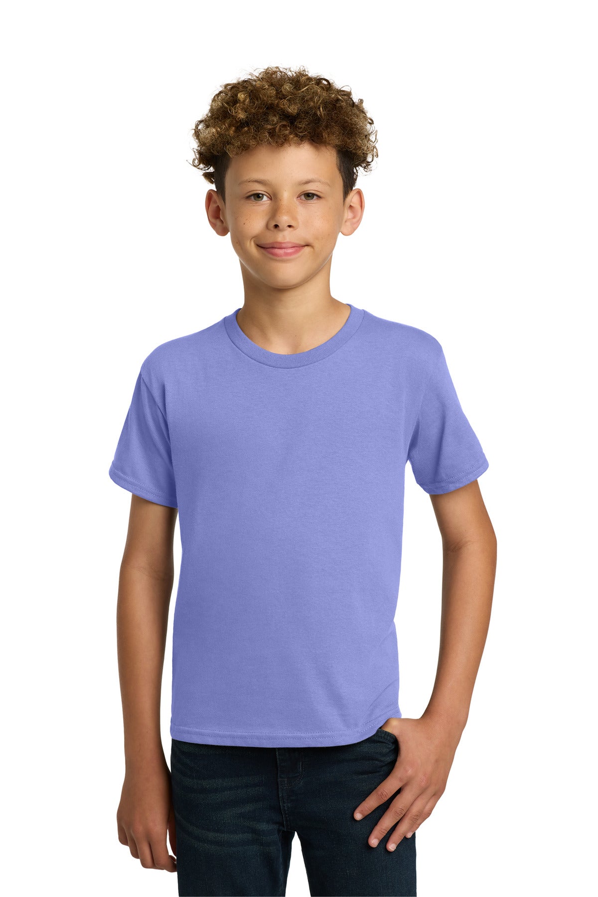 Custom logo Gildan® - Youth  Heavy Cotton™ 100% Cotton T-Shirt.  5000B in Violet