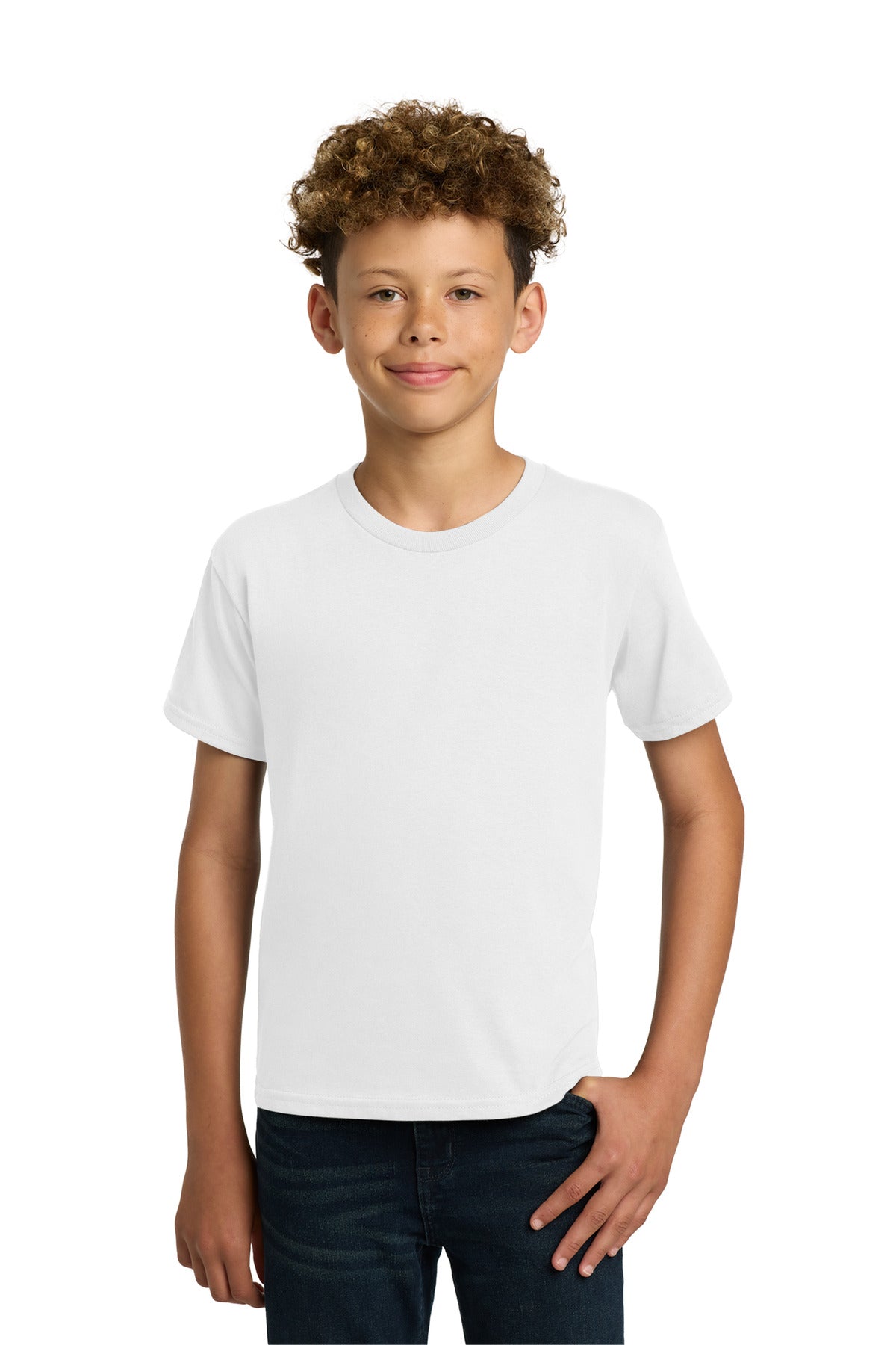 Custom logo Gildan® - Youth  Heavy Cotton™ 100% Cotton T-Shirt.  5000B in White