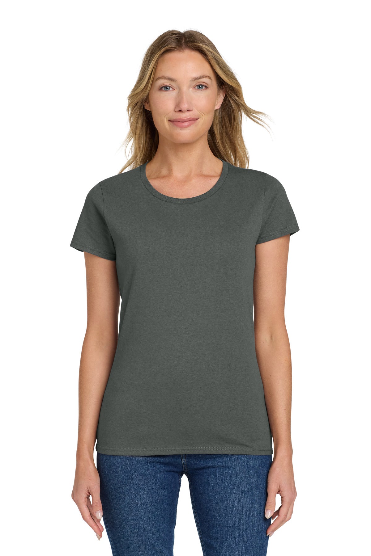Custom logo Gildan® Women's Heavy Cotton™ 100% Cotton T-Shirt. 5000L in Charcoal