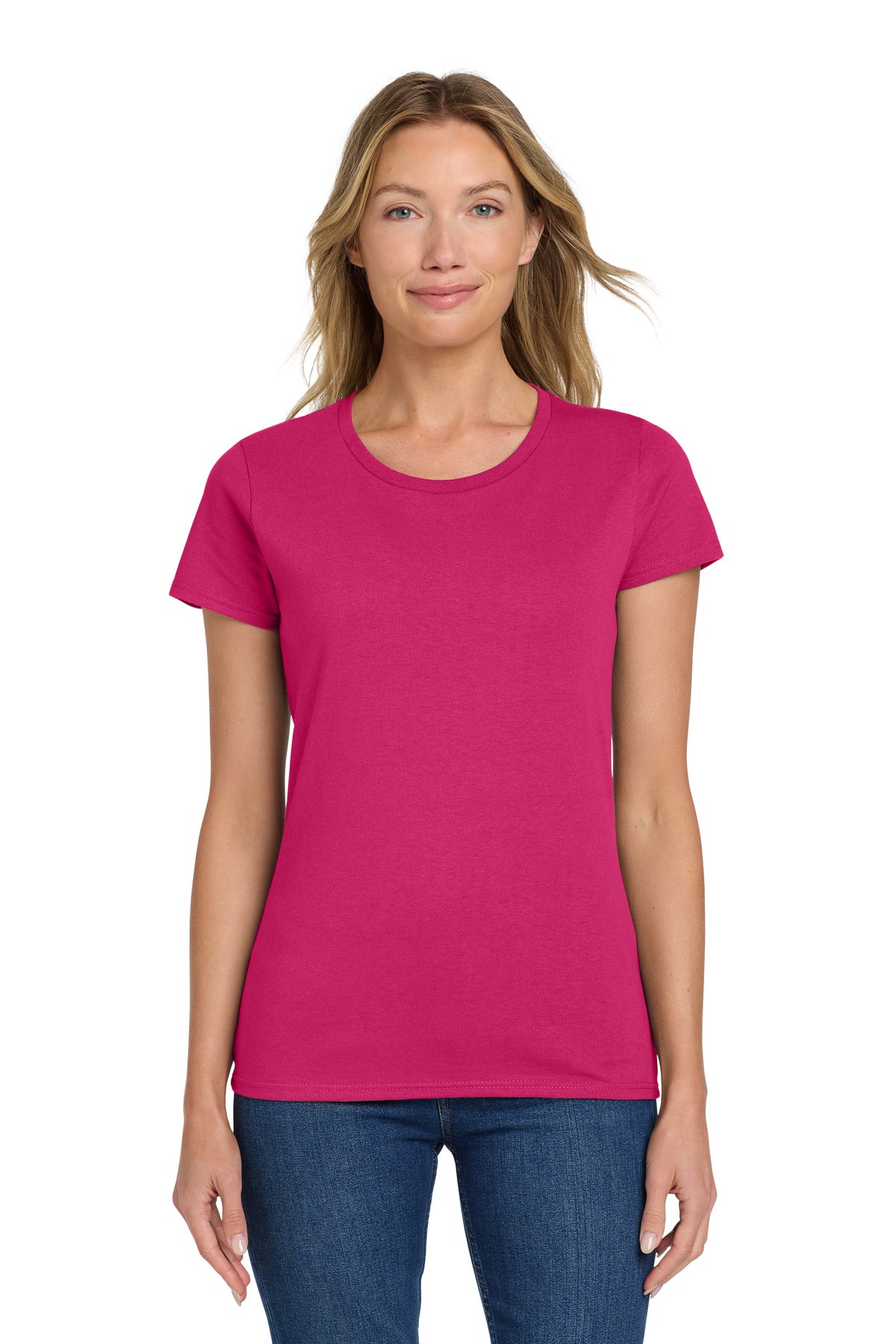 Custom logo Gildan® Women's Heavy Cotton™ 100% Cotton T-Shirt. 5000L in Heliconia