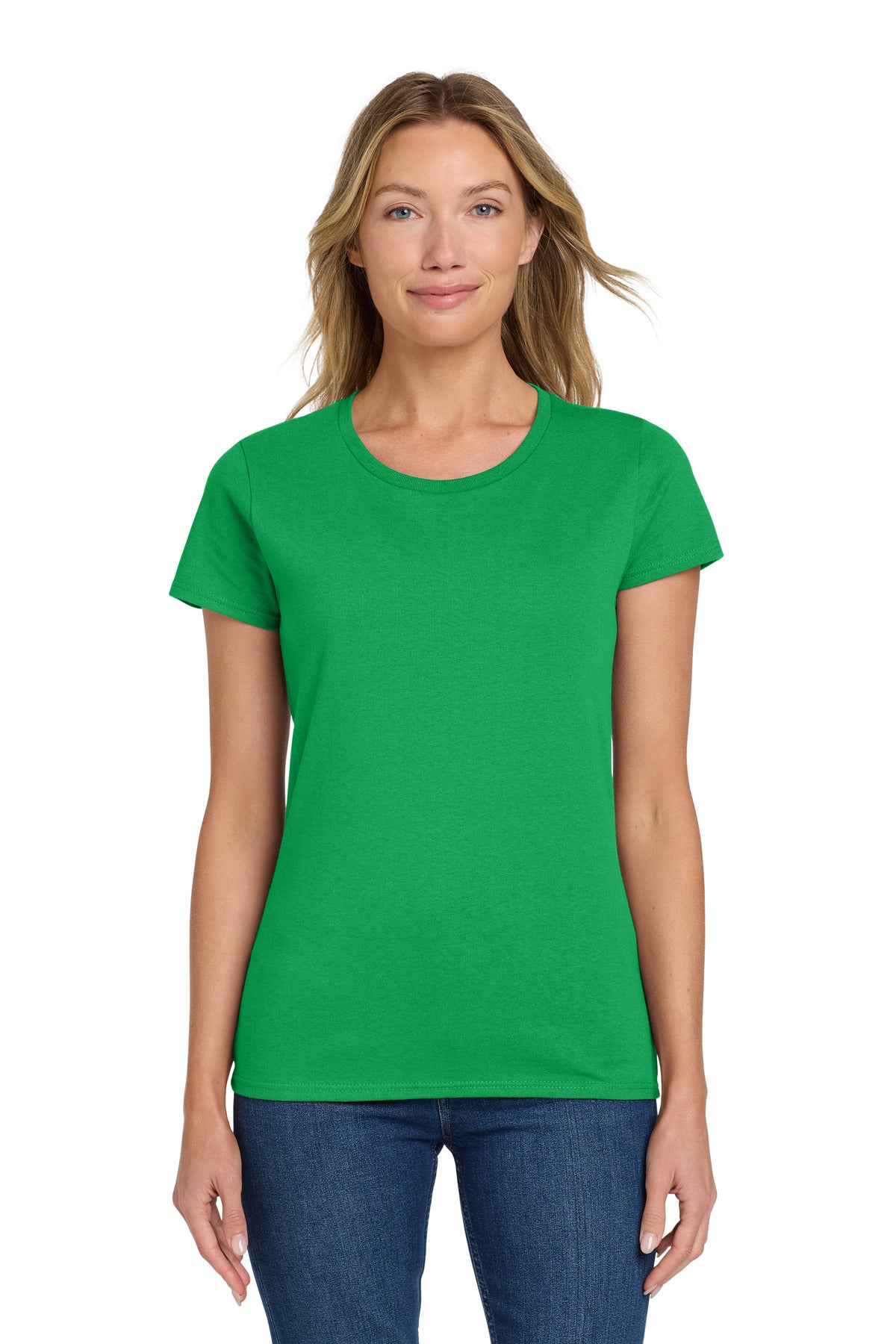 Custom logo Gildan® Women's Heavy Cotton™ 100% Cotton T-Shirt. 5000L in Irish Green