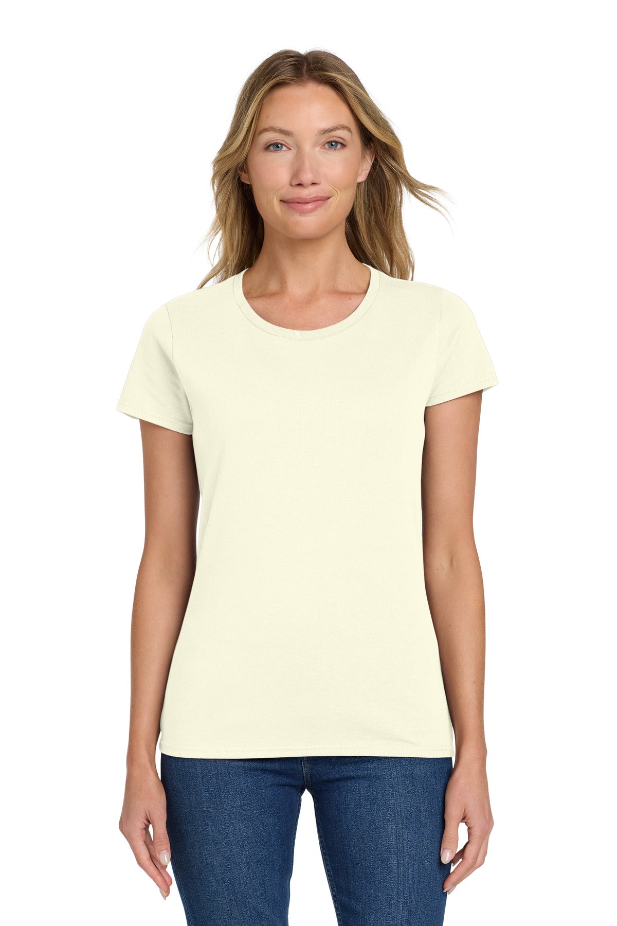 Custom logo Gildan® Women's Heavy Cotton™ 100% Cotton T-Shirt. 5000L in Off White