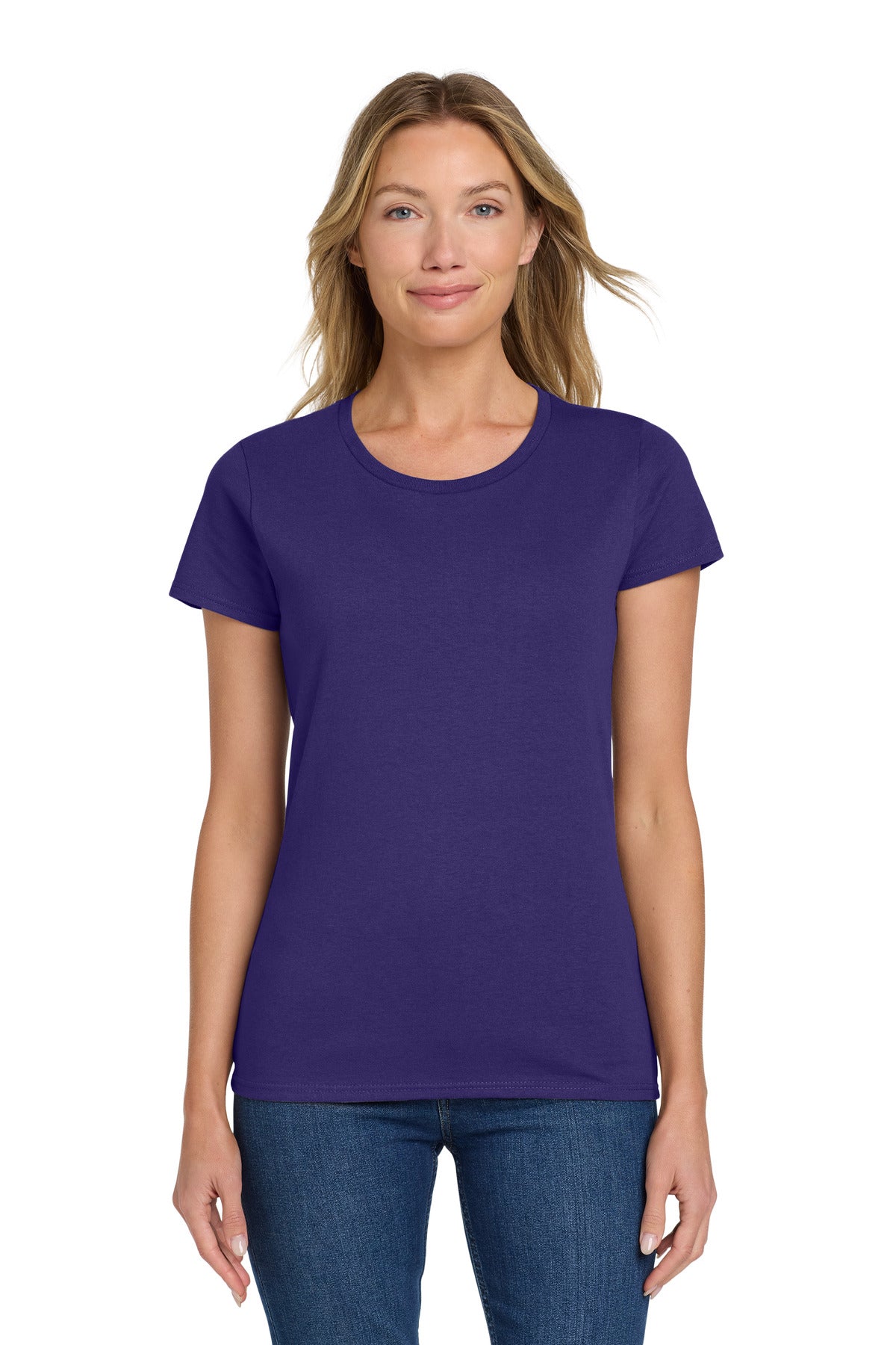 Custom logo Gildan® Women's Heavy Cotton™ 100% Cotton T-Shirt. 5000L in Purple